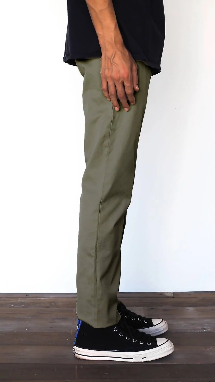 Slim Taper Stretch Chino Pants In Sage - Image 3