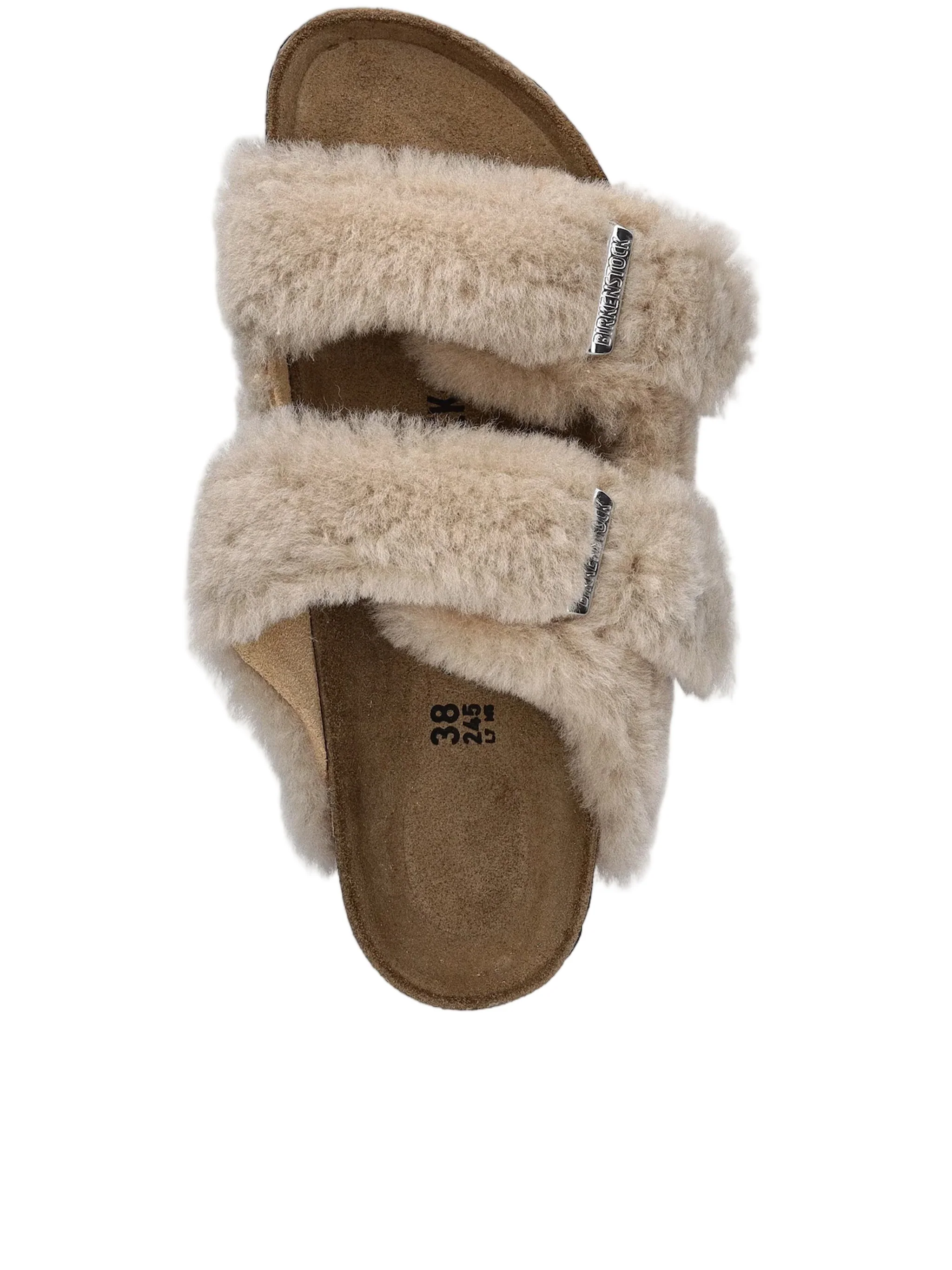 Slip-On Shearling Sandals with Contoured Cork Footbed - Image 4