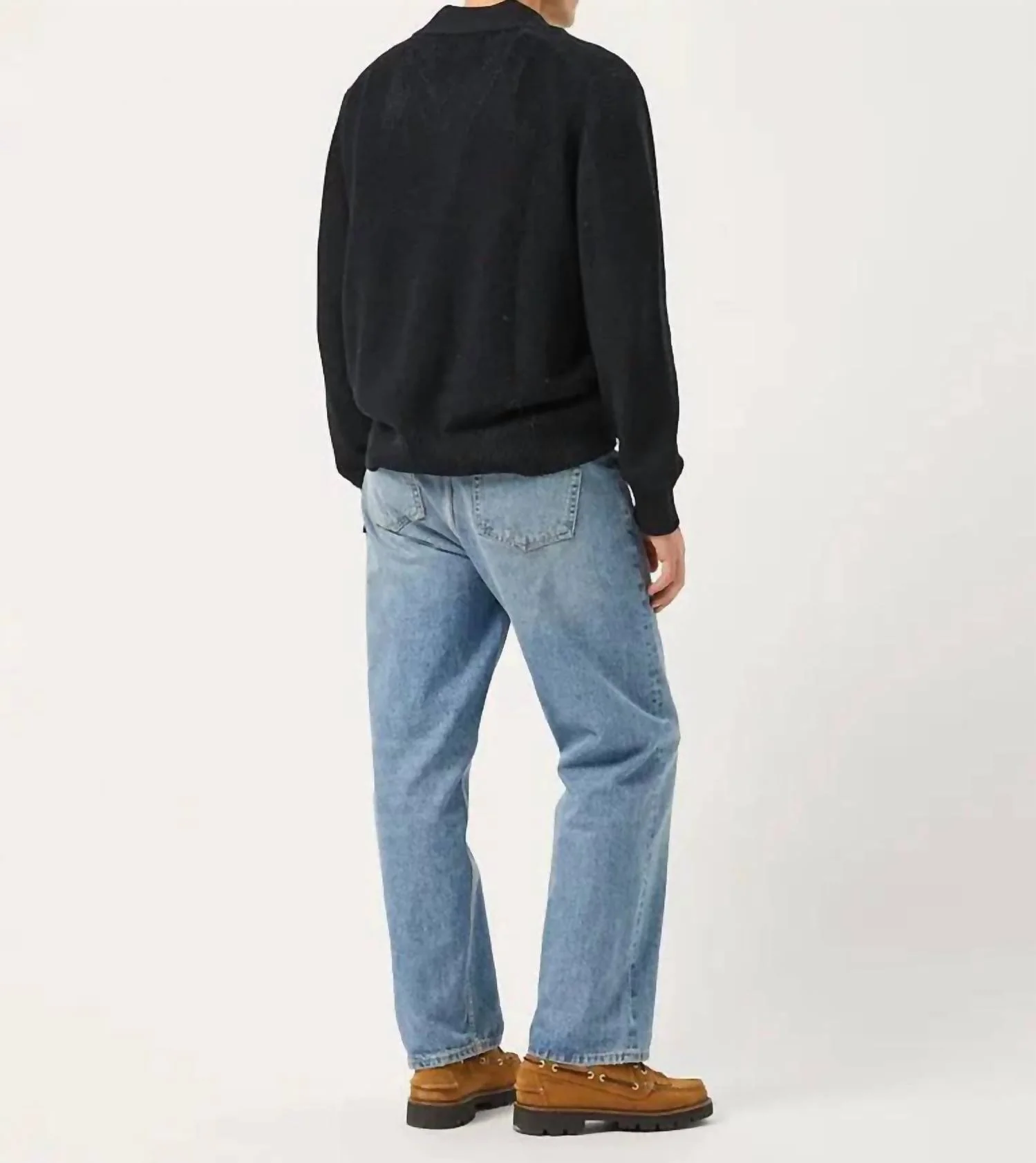 Slouchy Polo In Black - Image 2
