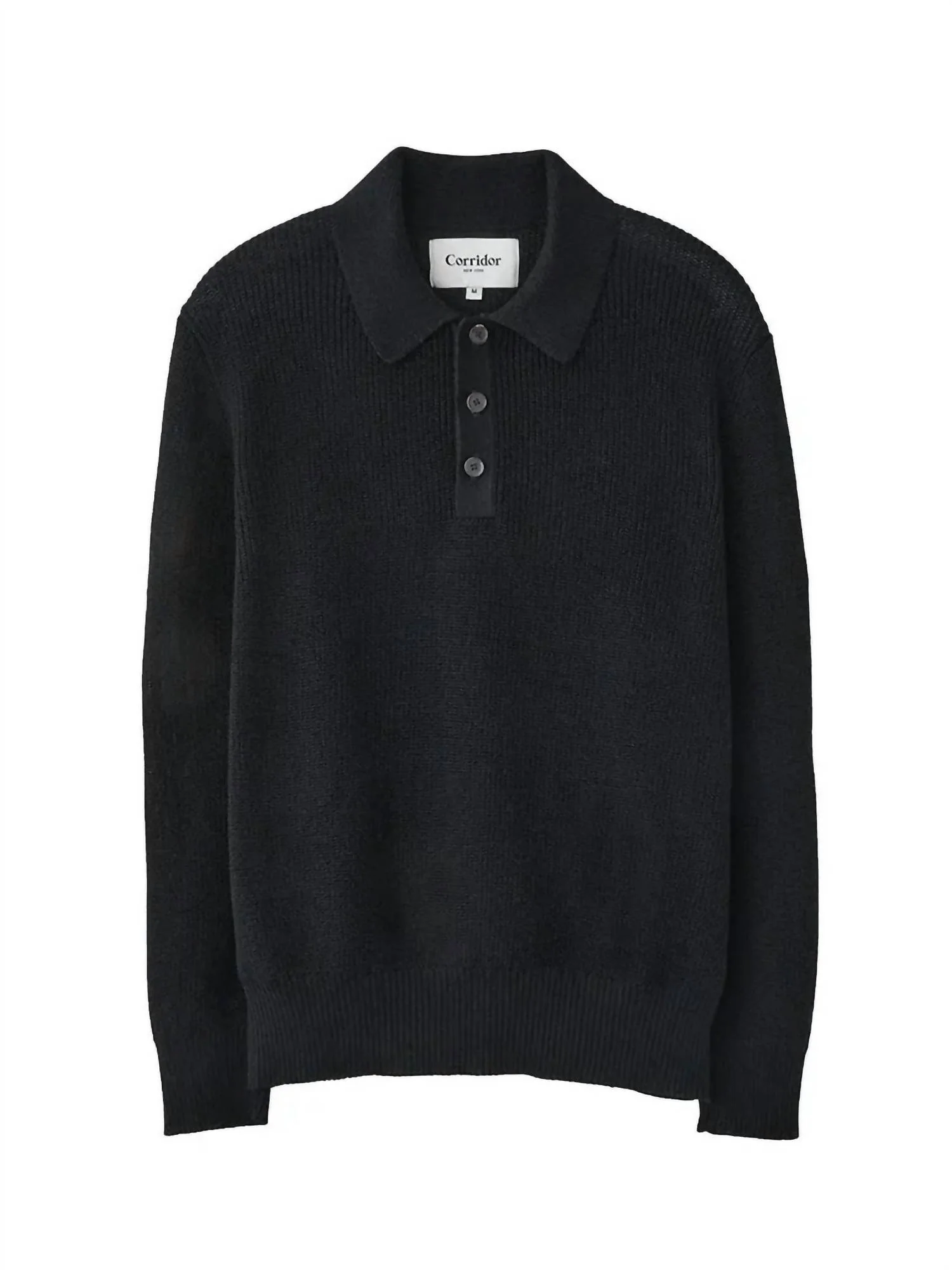Slouchy Polo In Black - Image 3