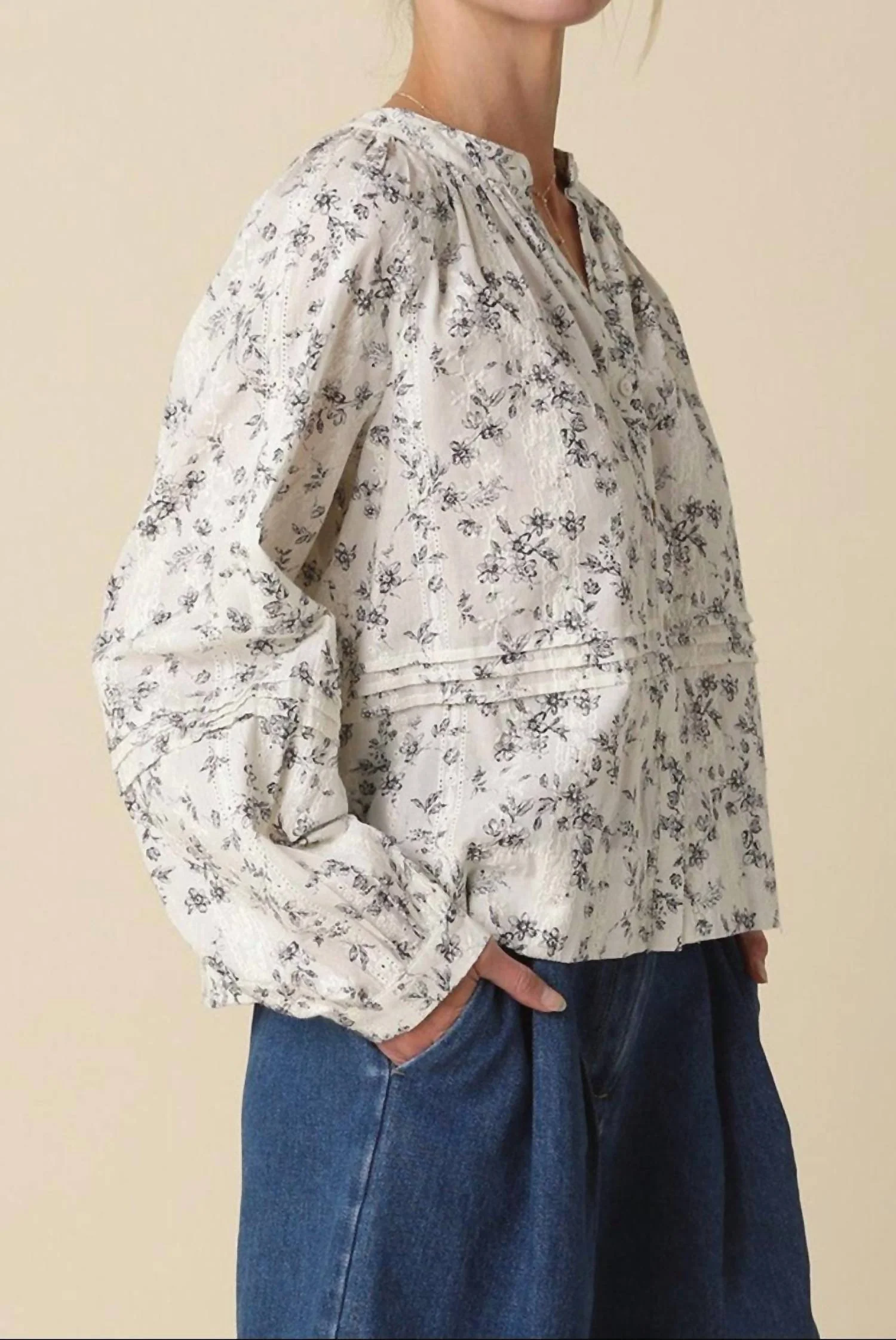 Slyvie Eyelet Blouse In Off White Black - Image 5