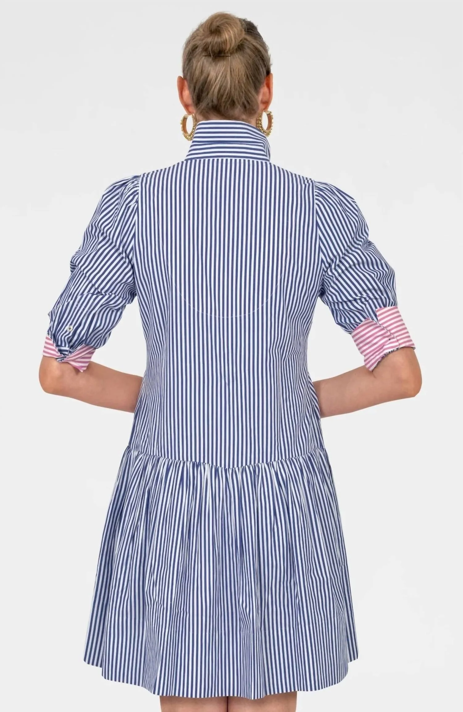 So Sweet Cotton Dress In Navy Stripe - Image 2