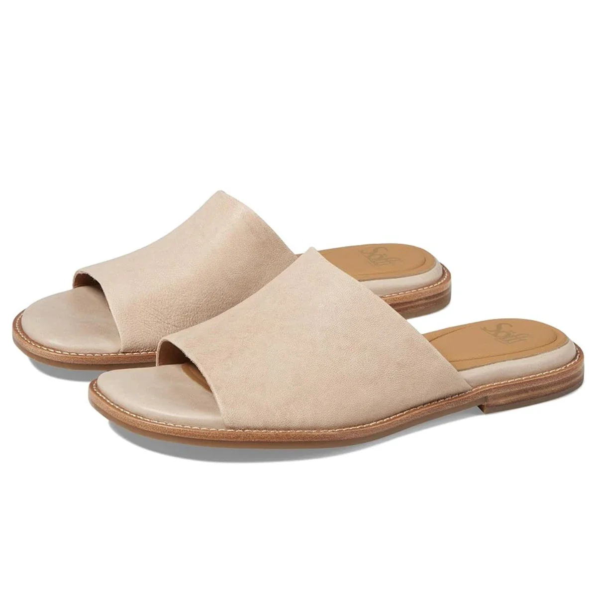 Sofft Noble SF0096915 Flat Sandals Womens Tapioca Grey Slip On Slide HTAT1223 - Image 2