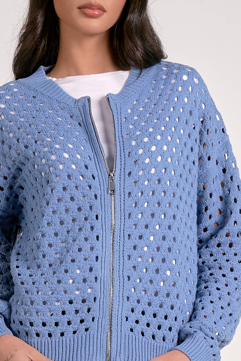 Sofia Sweater Cardigan In Blue - Image 5