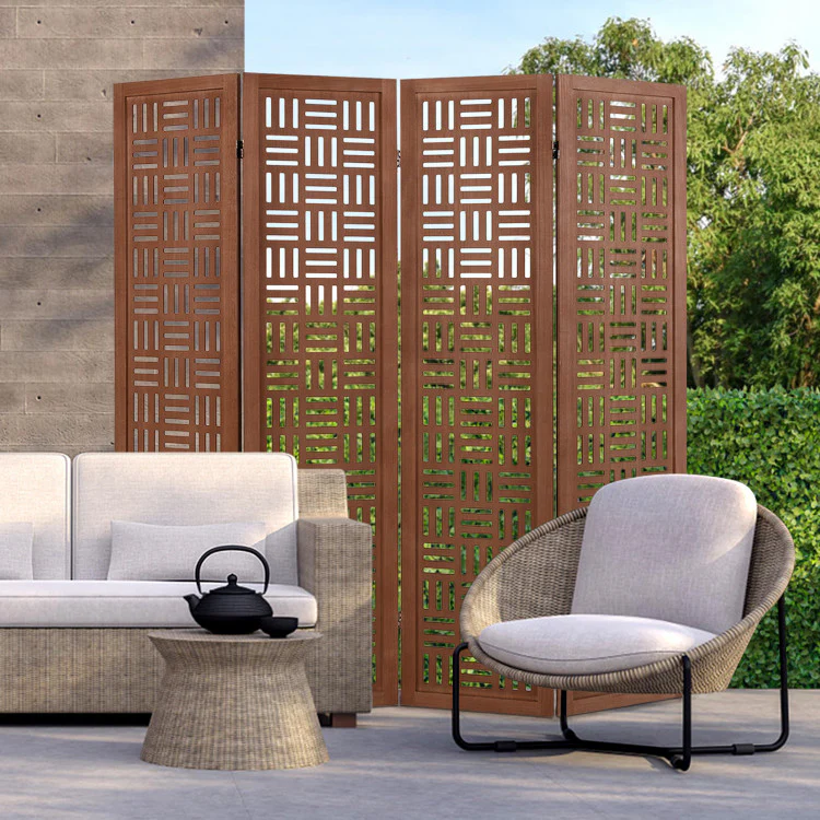 Solid Wood Folding Room Divider Partition Privacy Screen Stand - Image 2