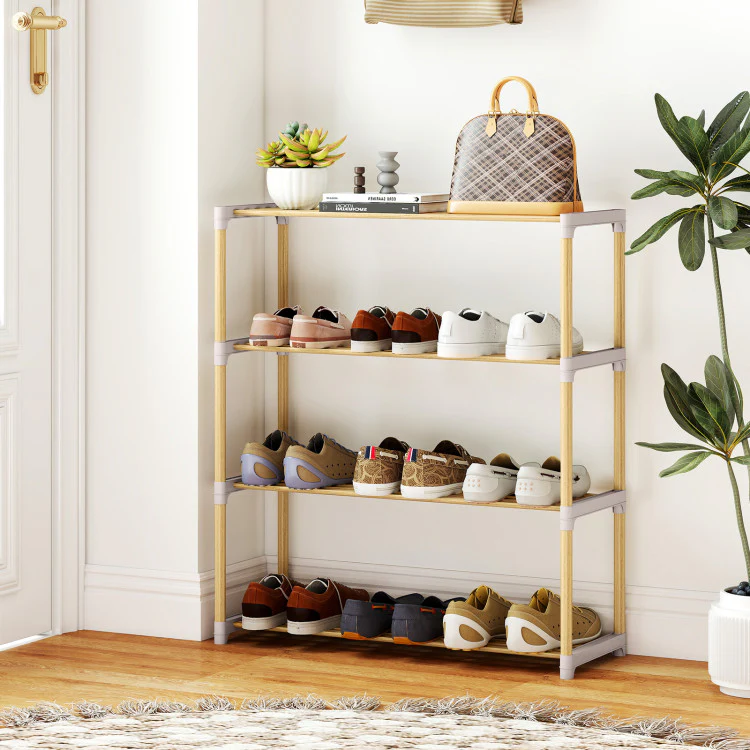Solid Wood Shoe Rack with Slatted Open Shelves - Image 2