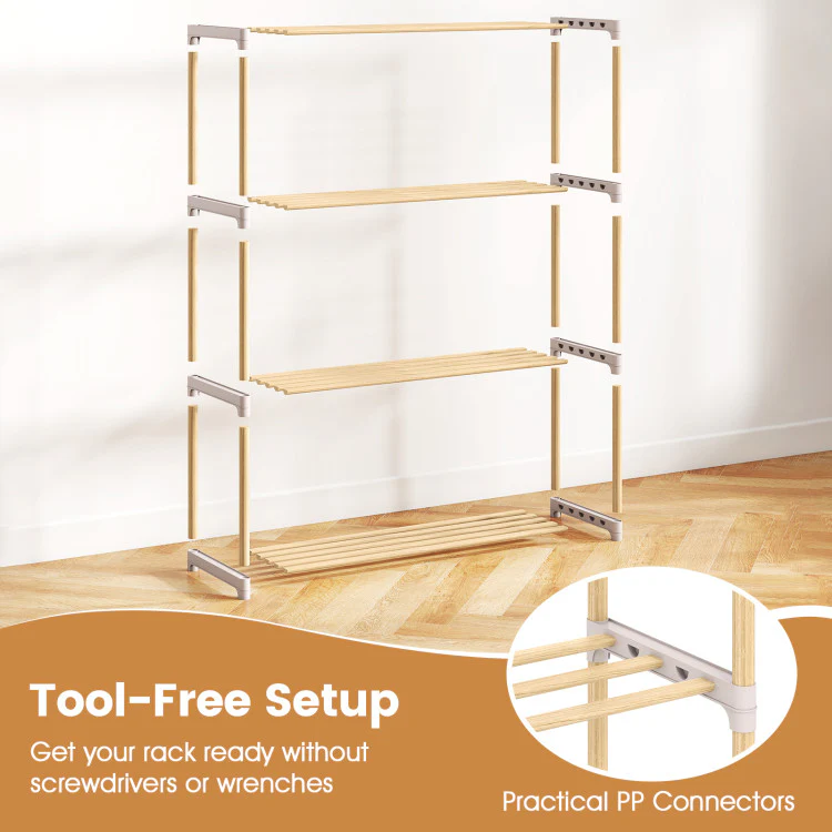 Solid Wood Shoe Rack with Slatted Open Shelves - Image 6