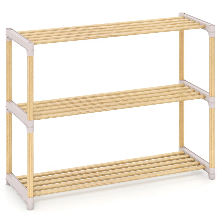 Solid Wood Shoe Rack with Slatted Open Shelves - Image 7