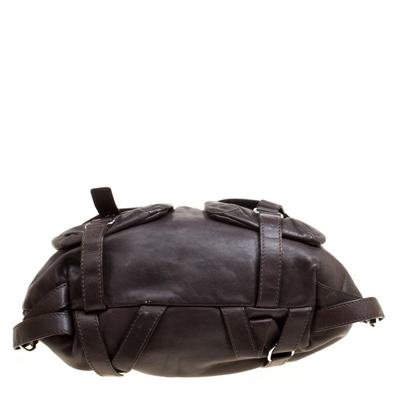 Sonia Rykiel Dark Brown Leather Studded Satchel - Image 6