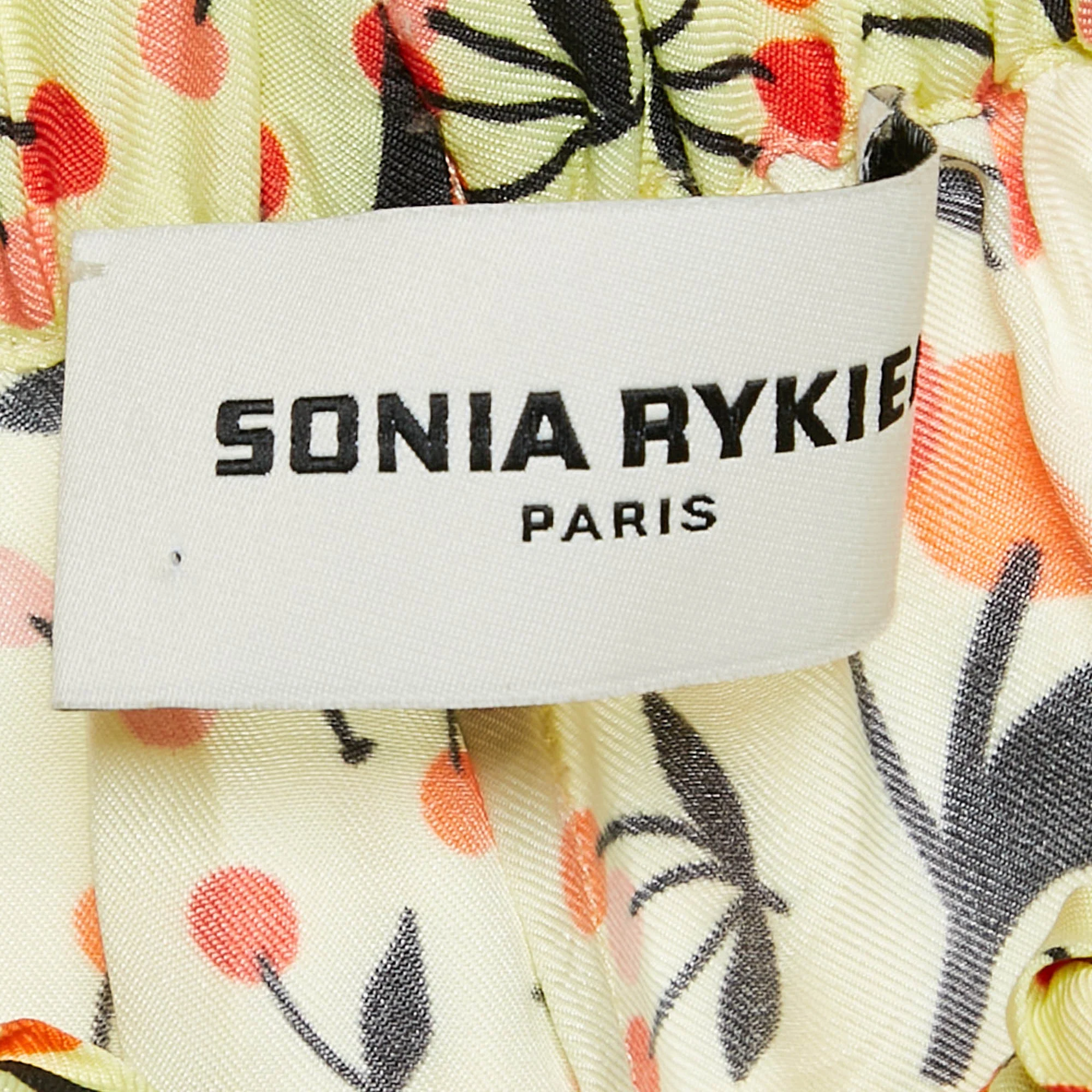 Sonia Rykiel Yellow Printed Crepe Shorts - Image 5