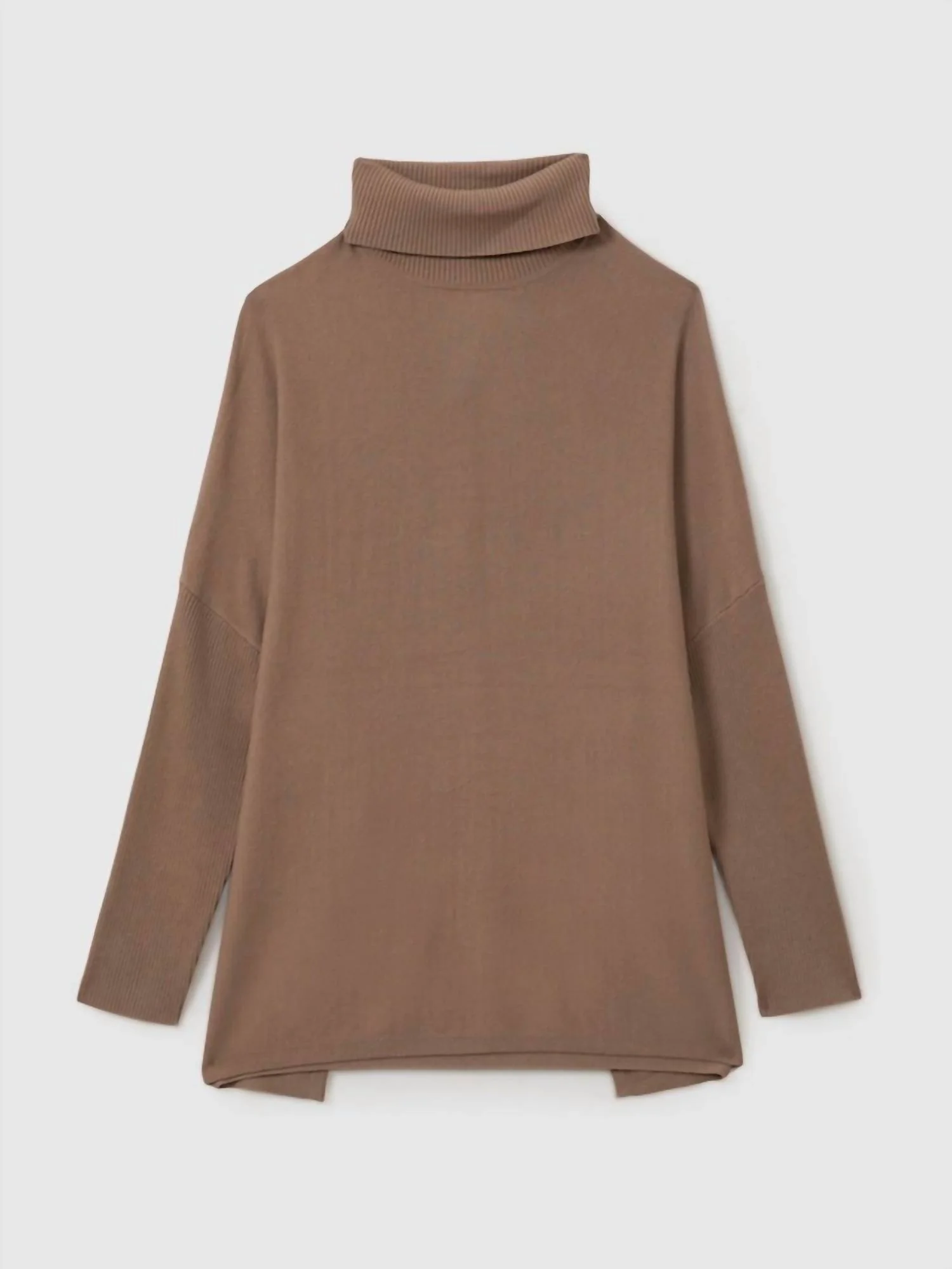 Sophia Colorblock Roll Neck Sweater In Tan - Image 3