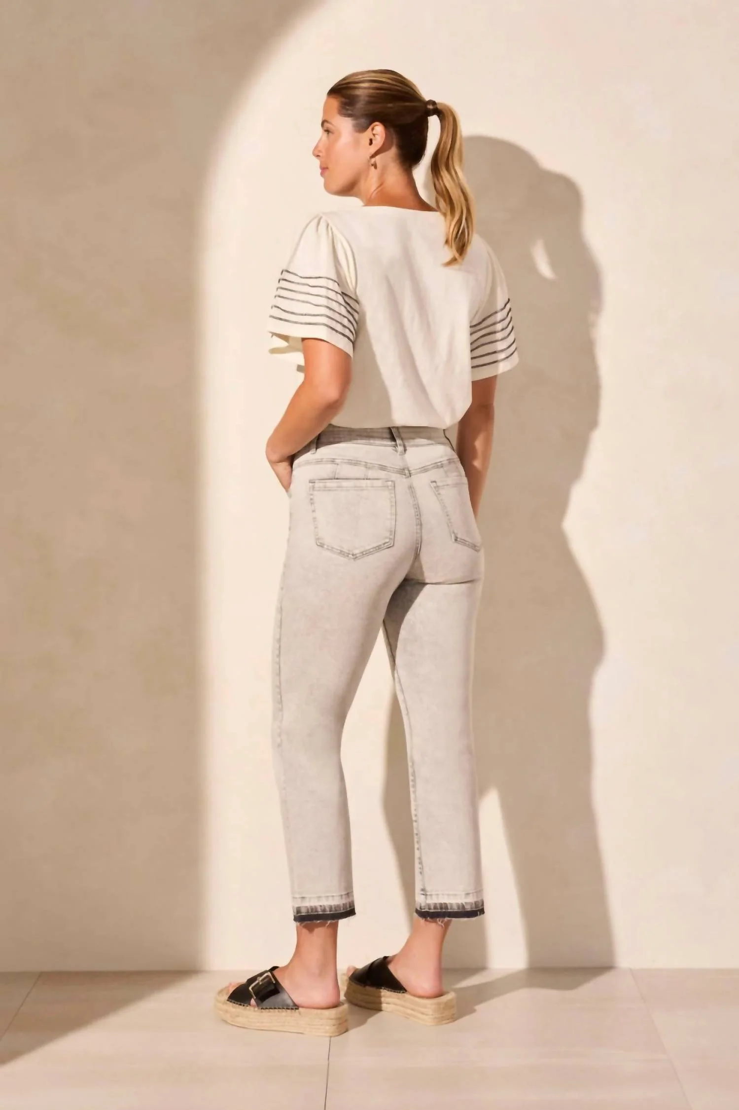 Sophia Curvy Micro Glare Crop Jeans In Shadowmist - Image 2