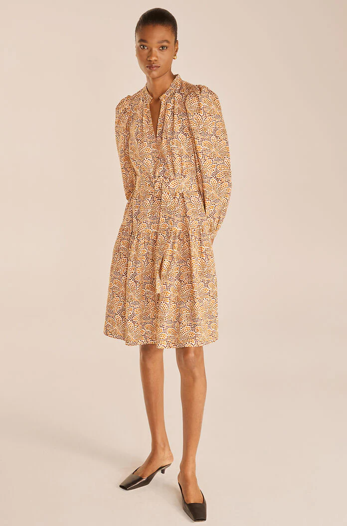 Speckled Fleur Puff Sleeve Dress - Image 2