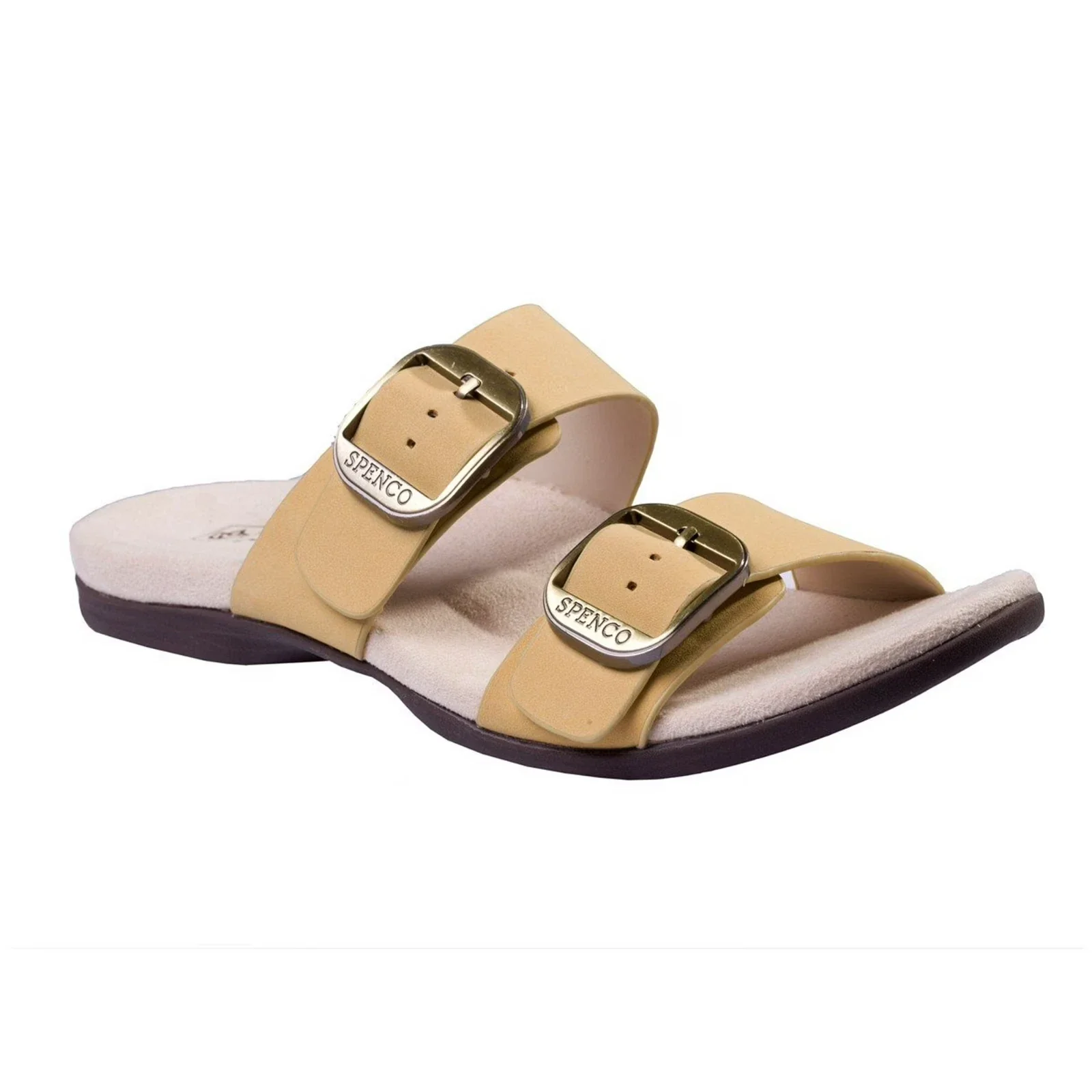 Spenco Vista Sandals Women's Yellow Leather Arch Support Slip On Slide HAWK2228