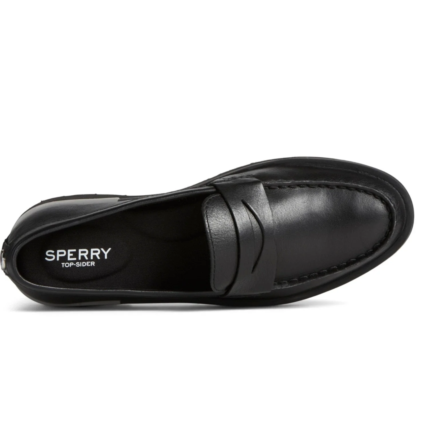 Sperry Chunky Penny Loafers Women's Black Leather Round Toe Slip On RHS4067 - Image 4