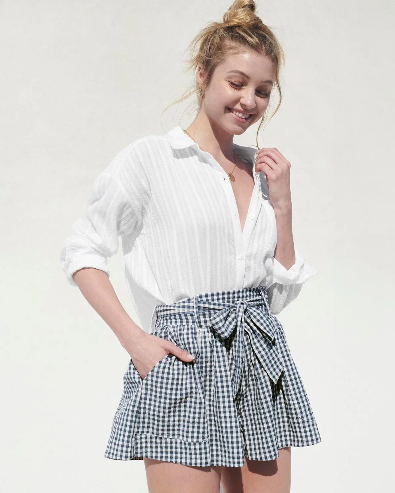 Splendid Bloom Shirt Women's White Striped 100% Cotton Button Up FROG365 - Image 5