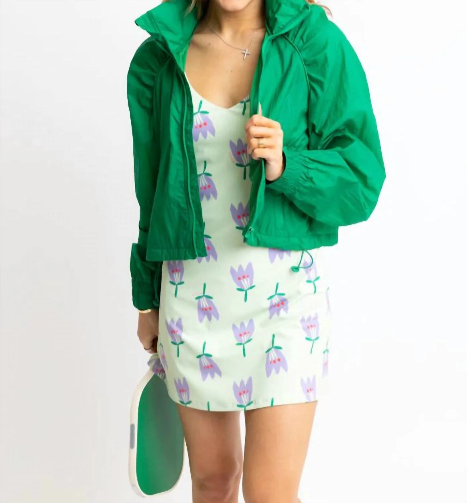 Sport Zip Jacket With Hood In Green