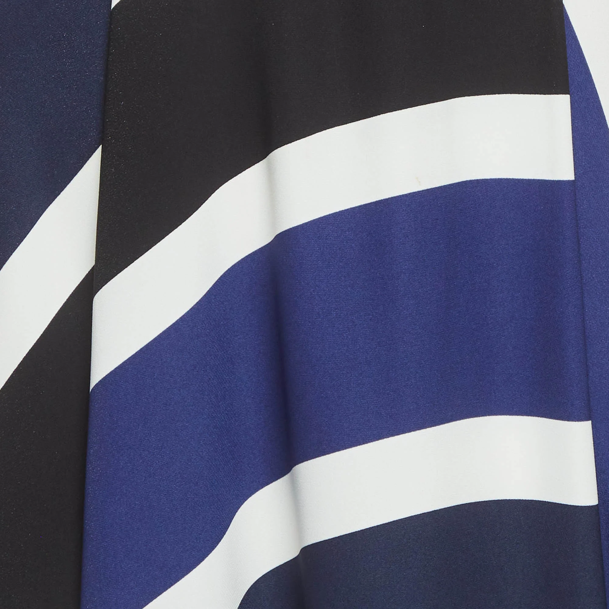 Sportmax Blue/black Striped Crepe Sleeveless Midi Dress - Image 4