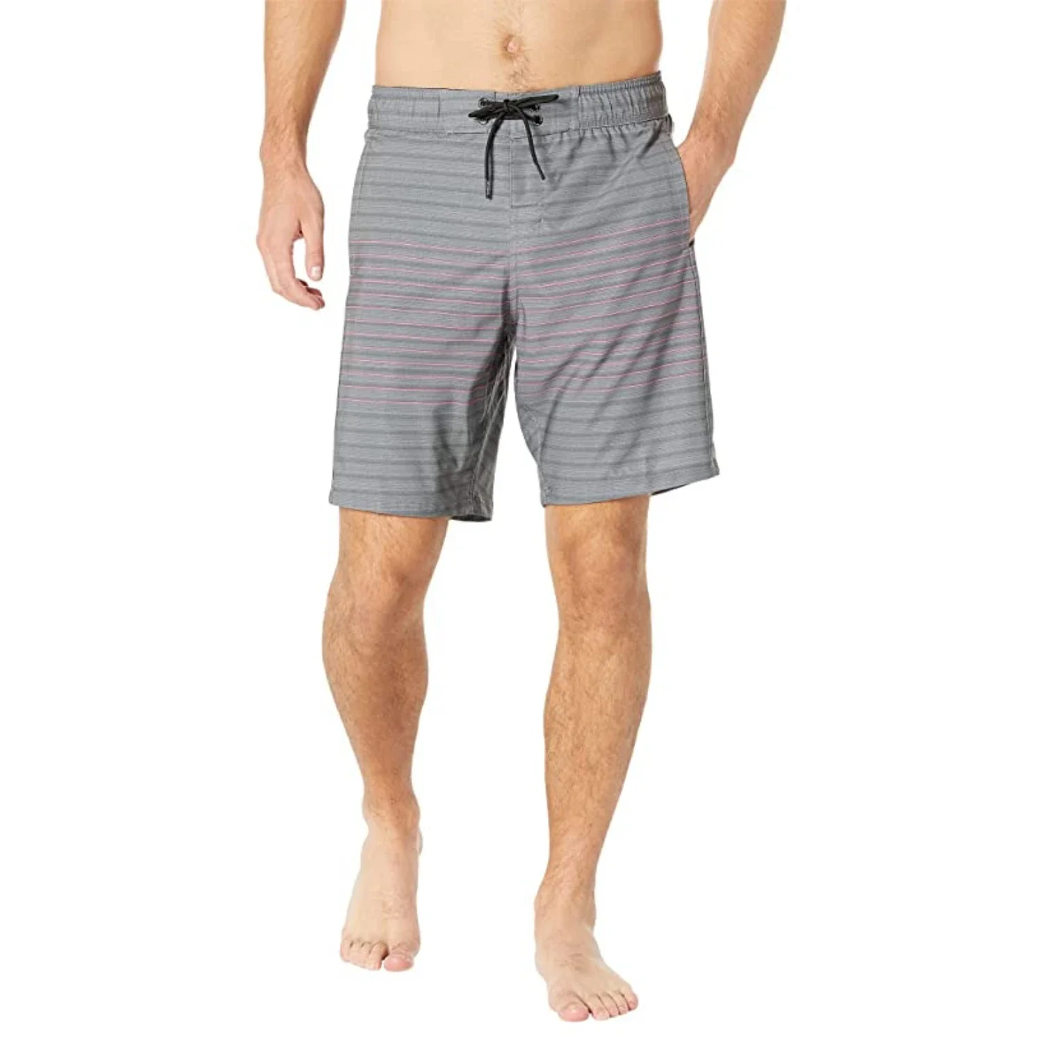 Spyder Boardshorts Men's Gray Striped Drawstring Waist Swimwear FROG223 - Image 3