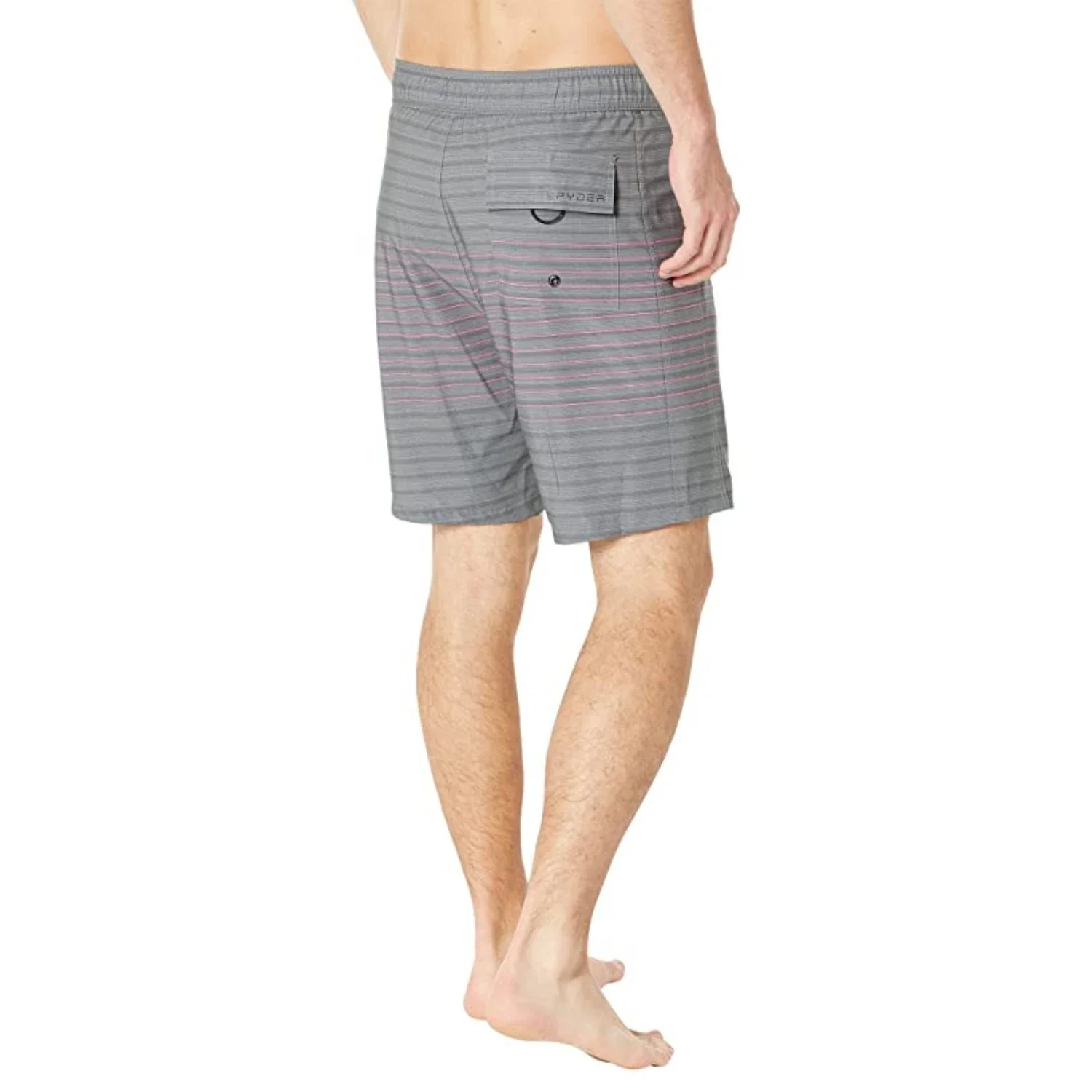 Spyder Boardshorts Men's Gray Striped Drawstring Waist Swimwear FROG223 - Image 4
