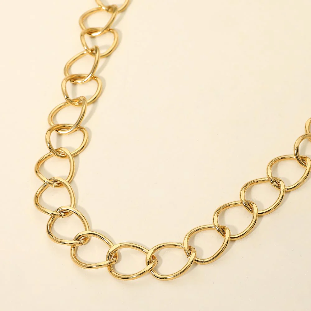 Stainless Steel Chunk Link Chain Necklace - Image 4