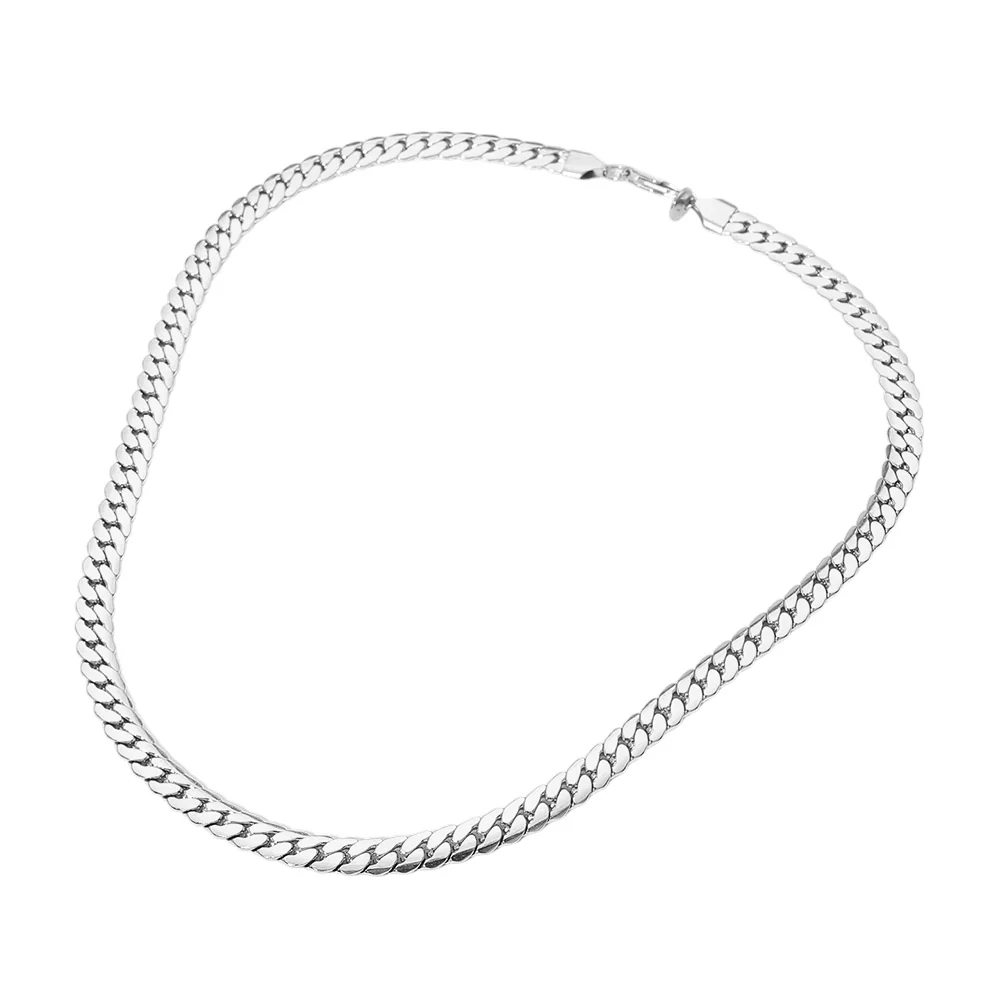 Stainless Steel Flat Cuban Chain Necklace - Image 3
