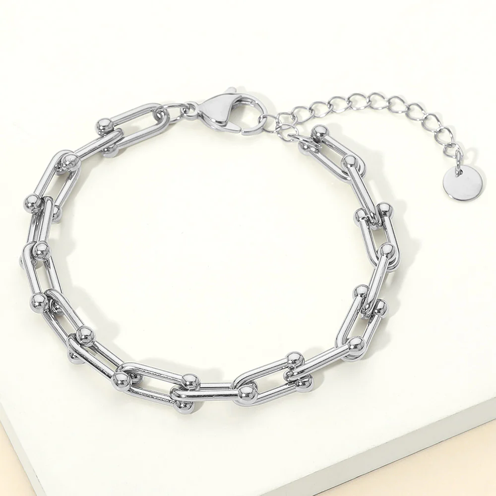 Stainless Steel Industrial Link Chain Bracelet - Image 5