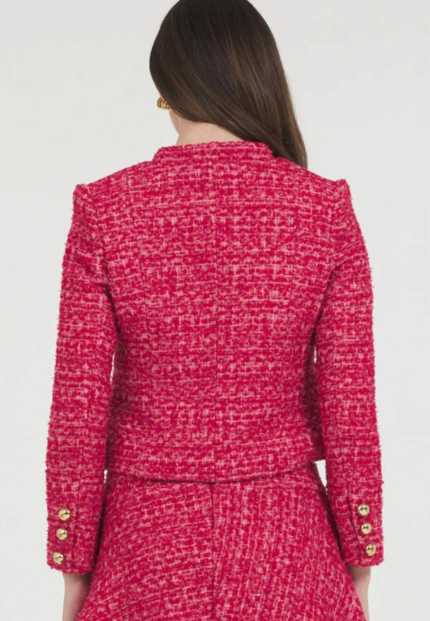 Stand Collar Jacket In Pink - Image 2