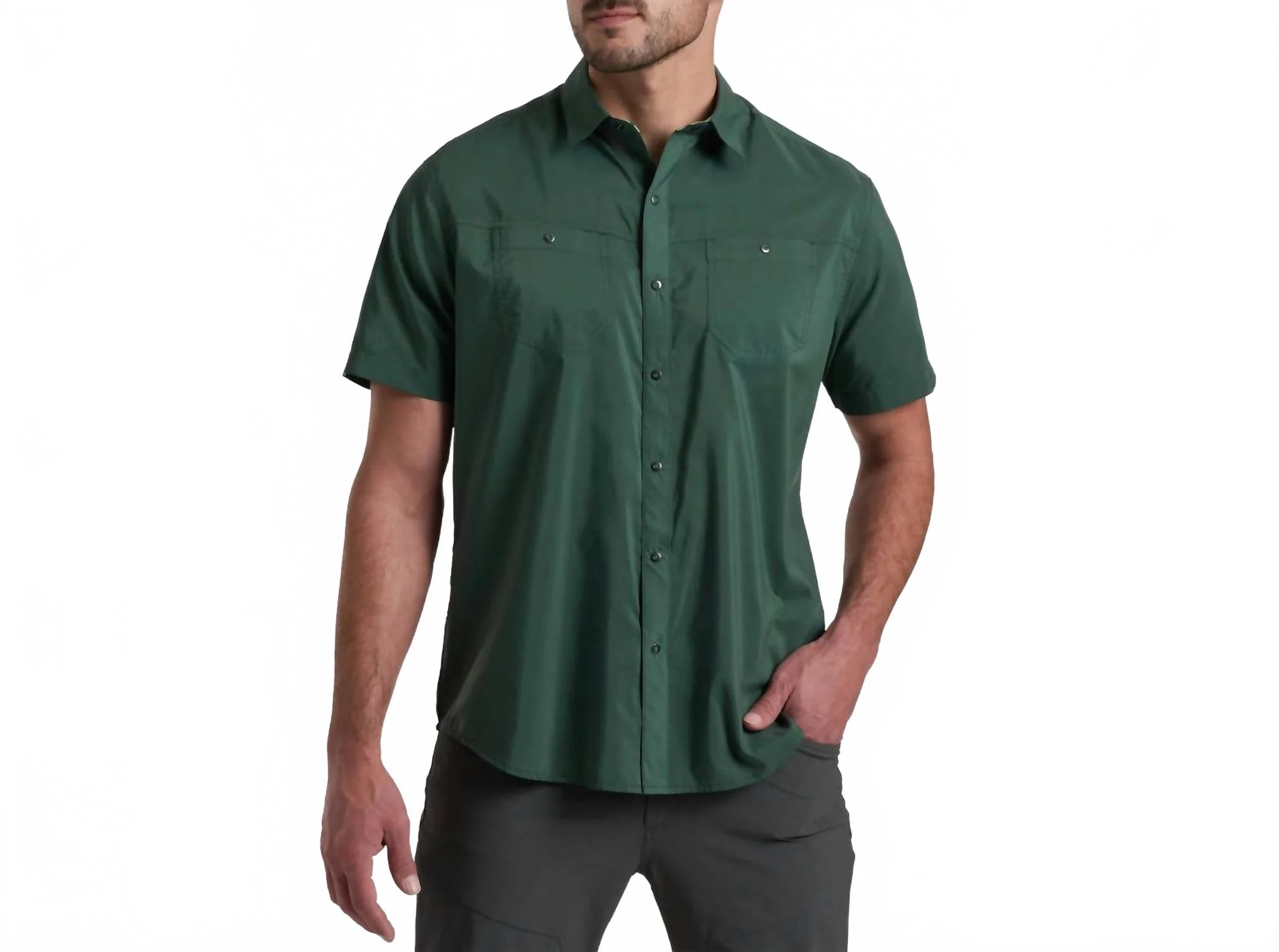 Stealth Short Sleeve Shirt In Smoked Pine