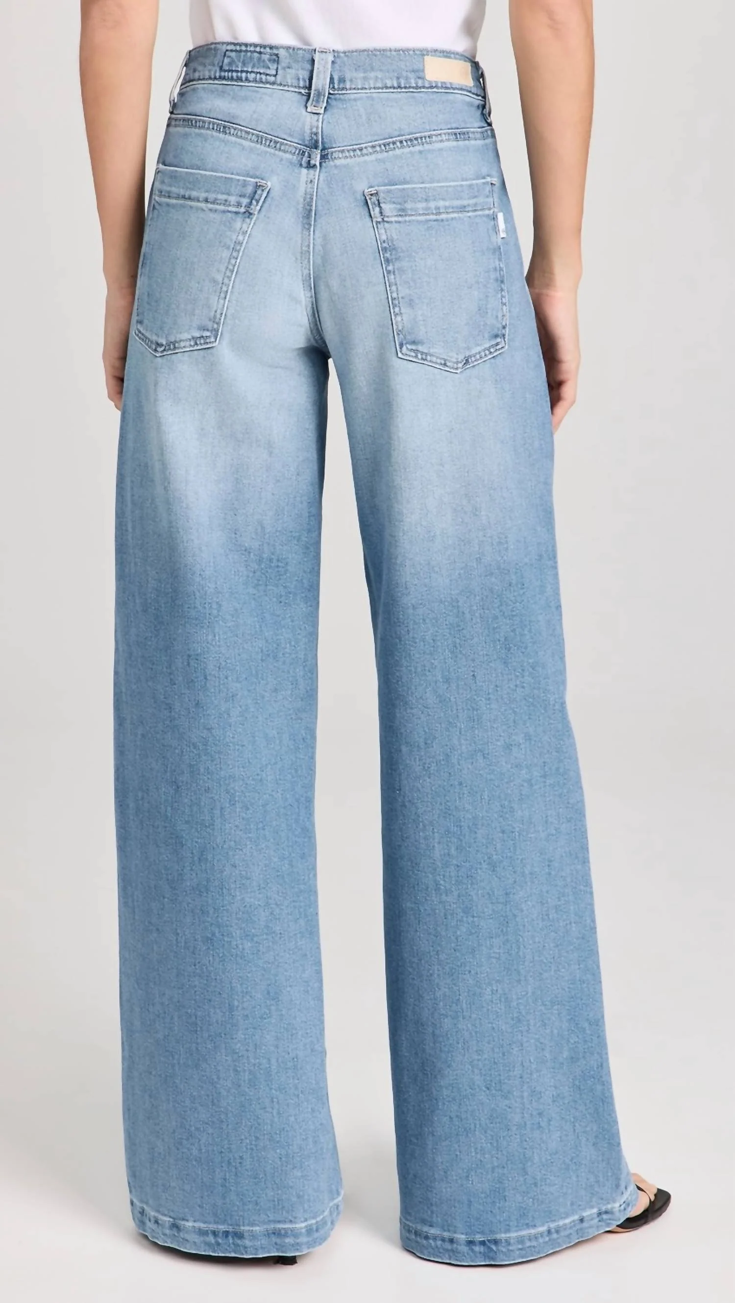 Stella Low Slung Palazzo Jeans In Dune - Image 2