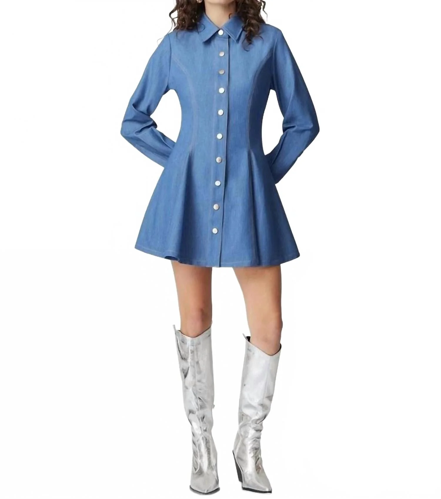 Stella Mini Dress In Denim Blue