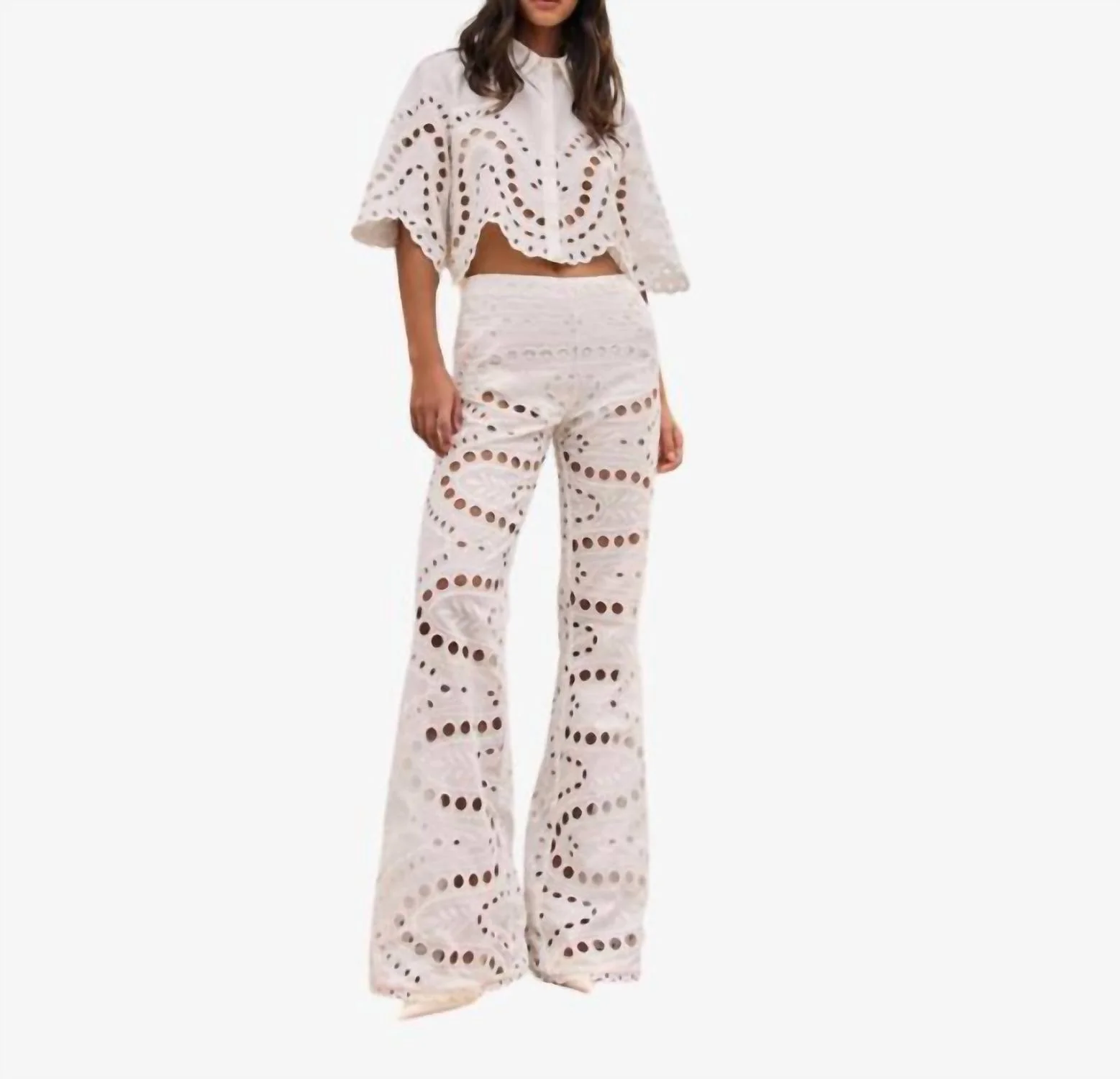 Stern High Waist Pants In White