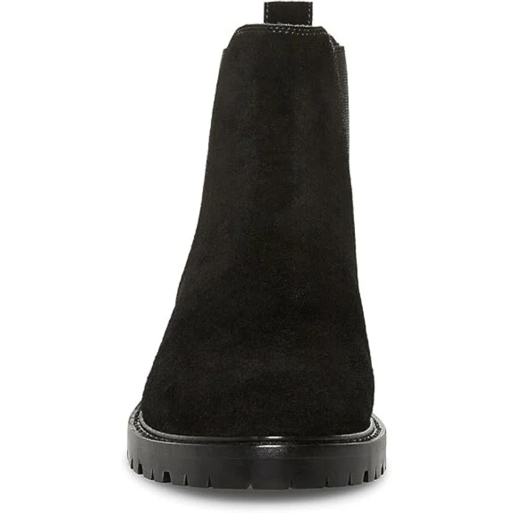 Steve Madden Dorothea Boots Women's Black Suede Round Toe Chelsea HTAT398 - Image 3