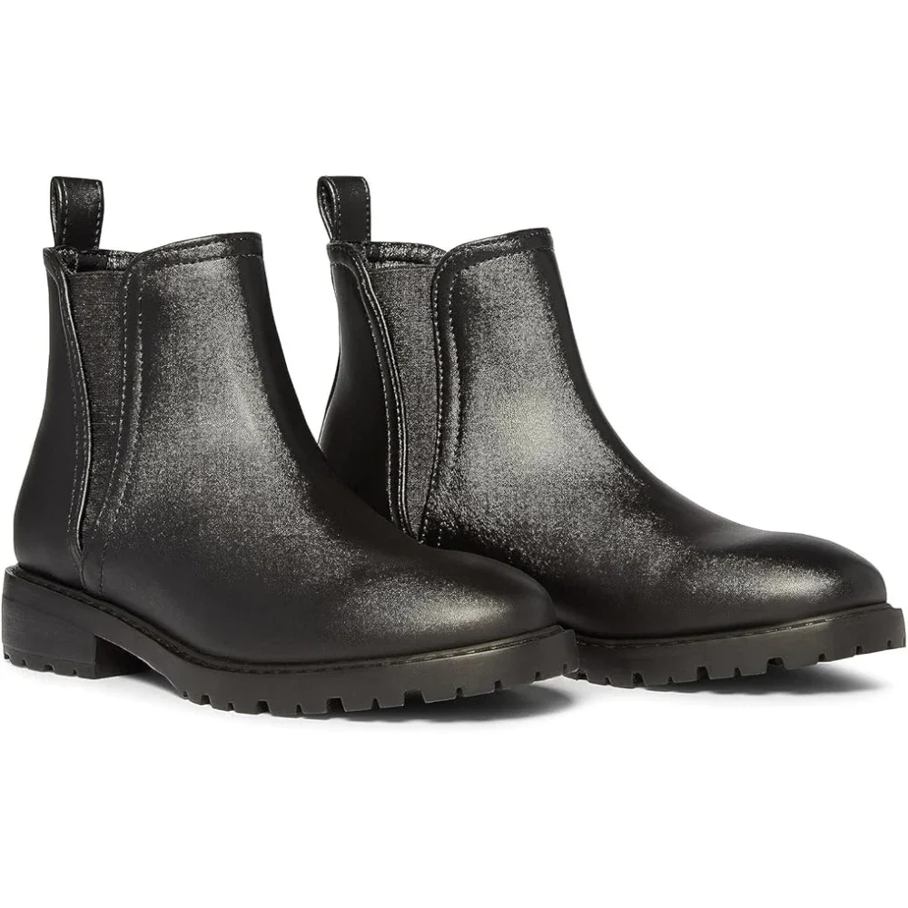 Steve Madden Juliann Boots Women's Black Block Heel Ankle Chelsea HTAT875
