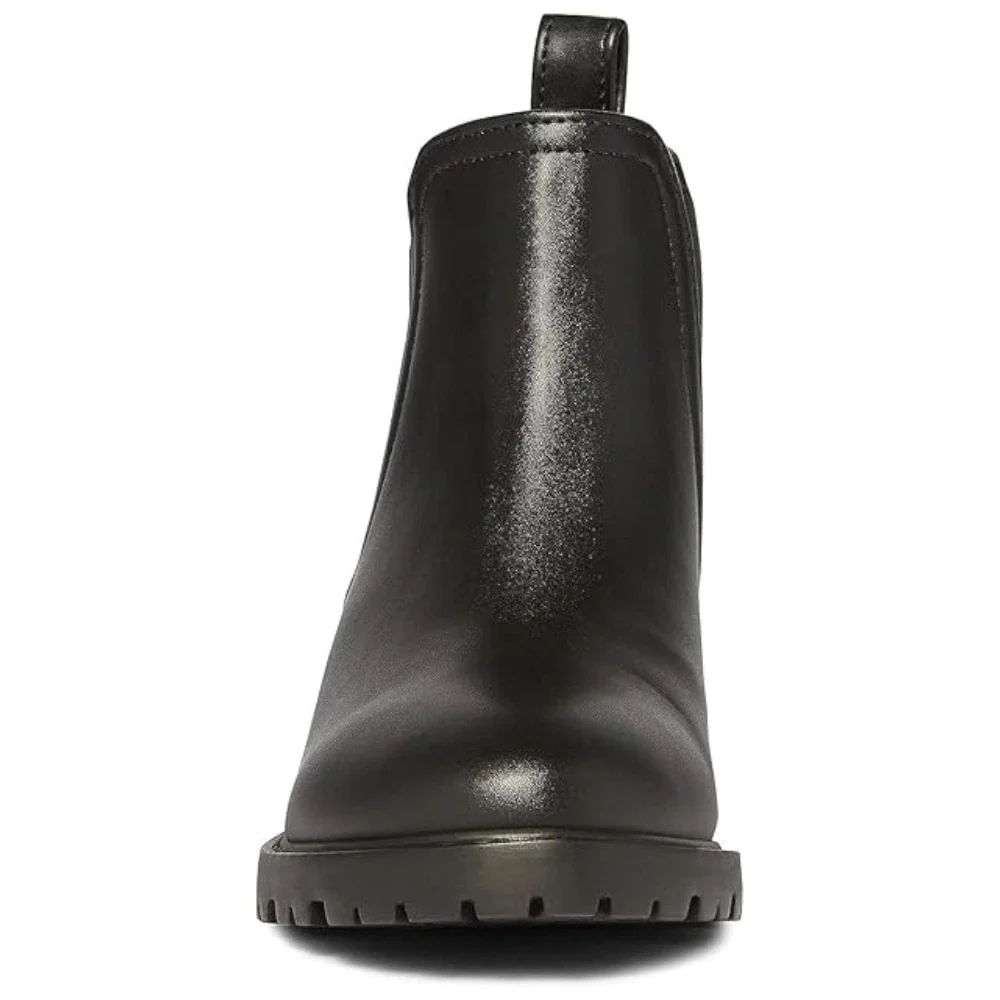 Steve Madden Juliann Boots Women's Black Block Heel Ankle Chelsea HTAT875 - Image 5