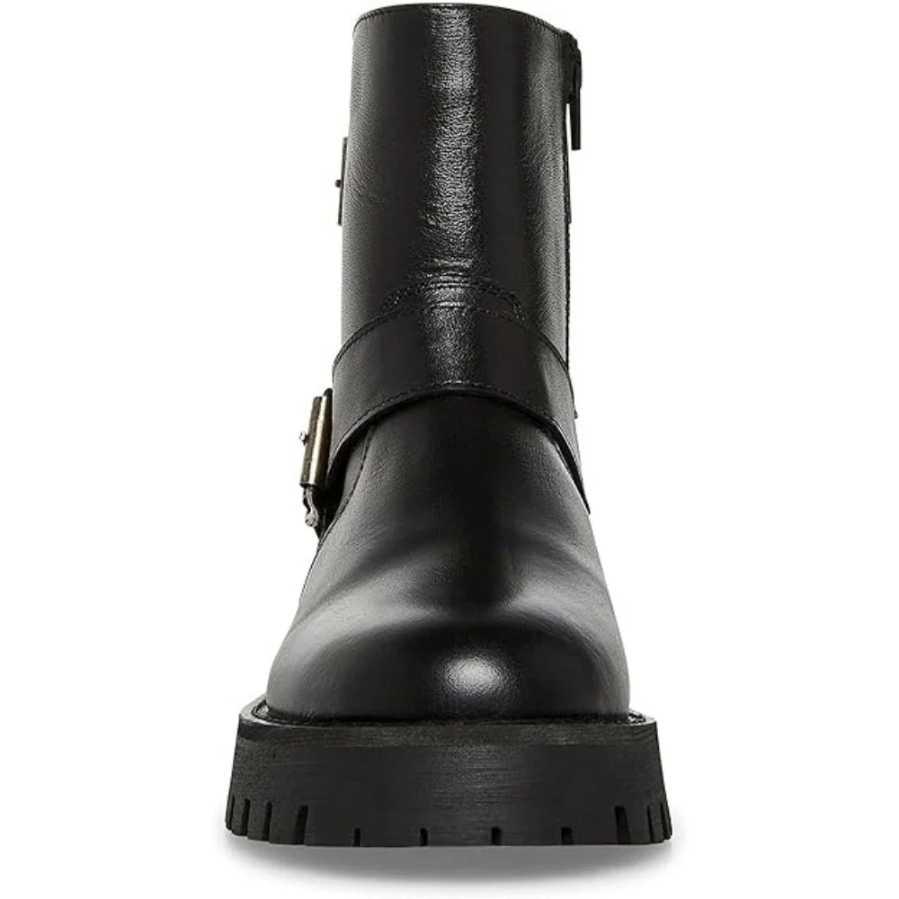 Steve Madden Legitt Boot Women's Black Leather Ankle Bootie HTAT869 - Image 5