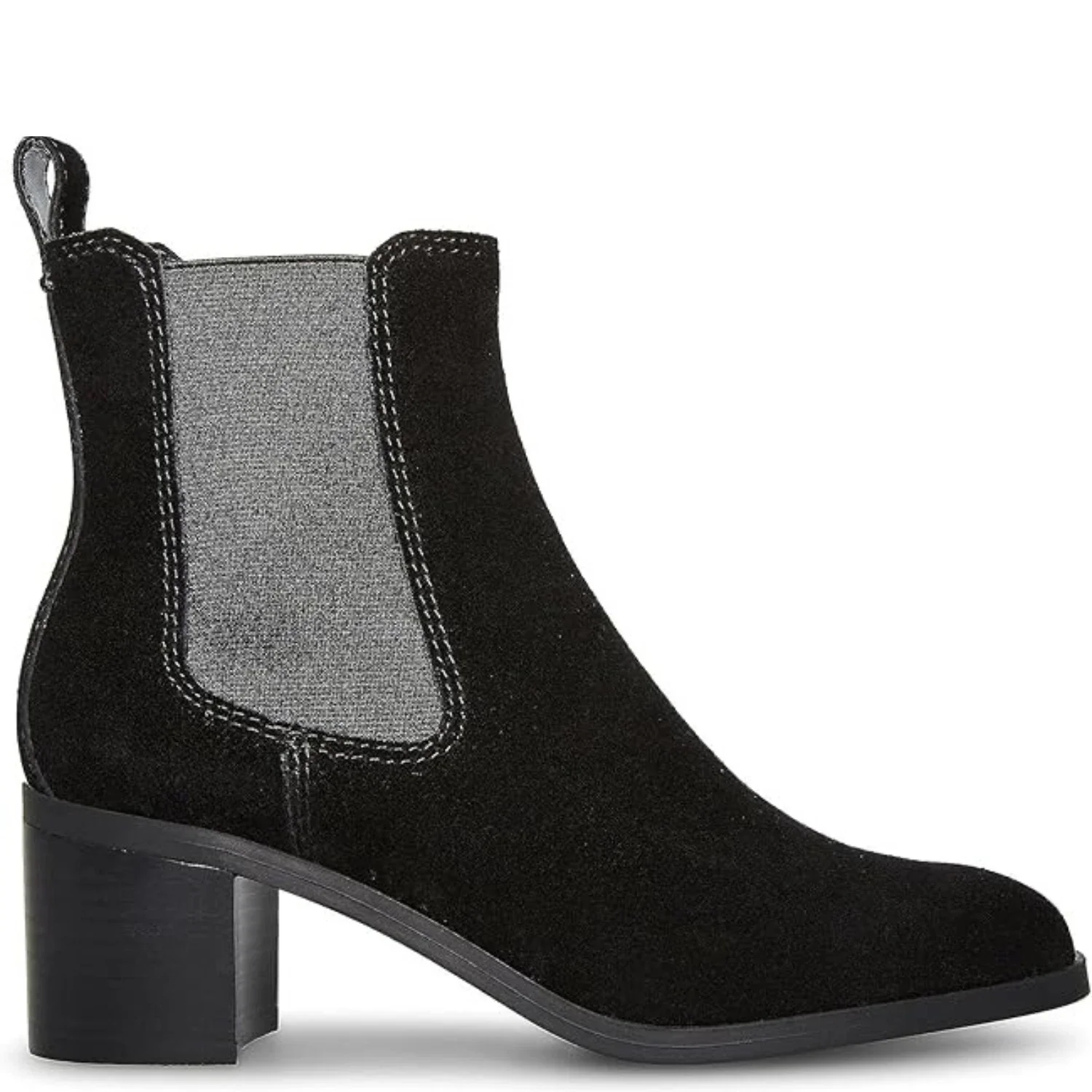 Steve Madden Rockwell Boots Women's Black Suede Block Heel Bootie HTAT406 - Image 2