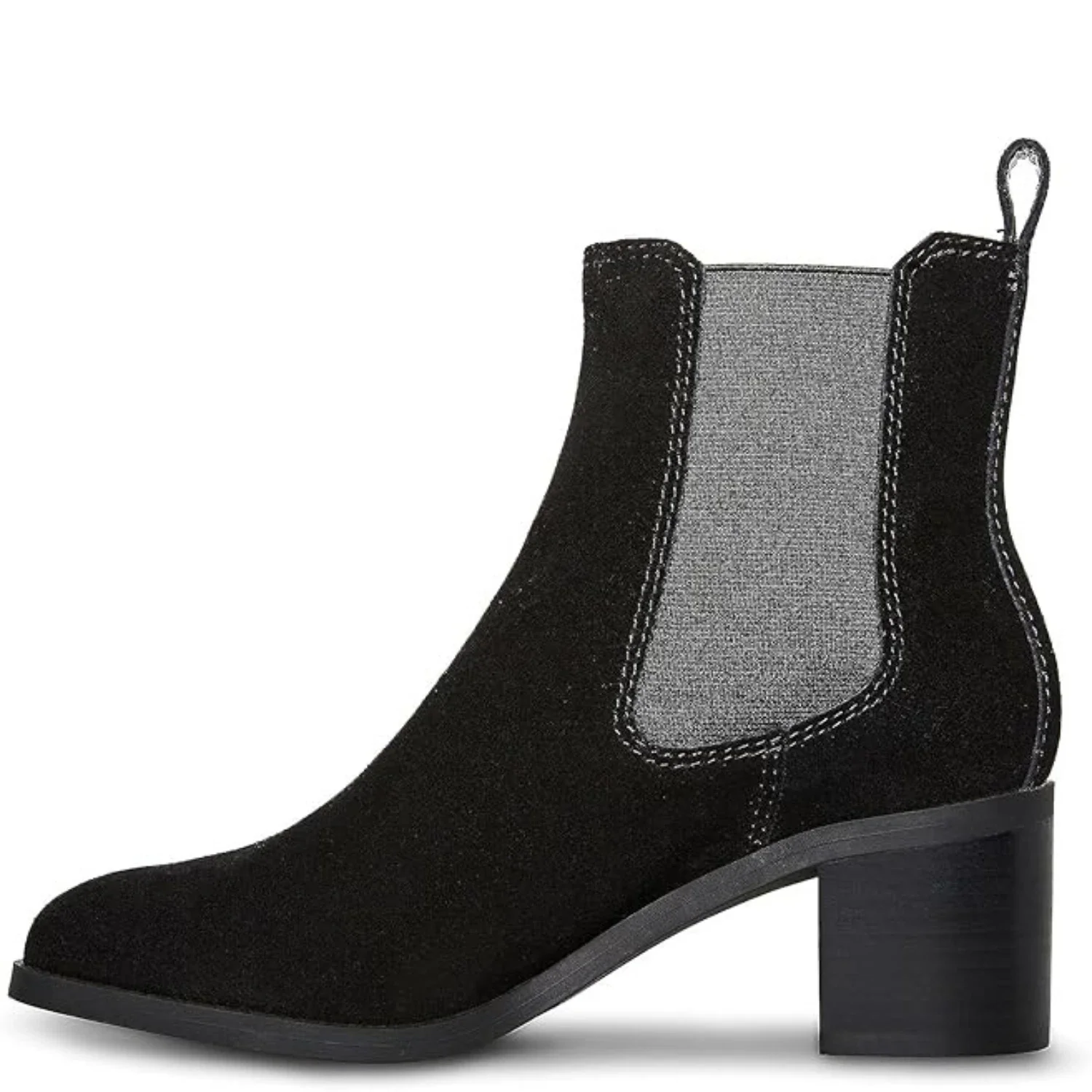 Steve Madden Rockwell Boots Women's Black Suede Block Heel Bootie HTAT406 - Image 3