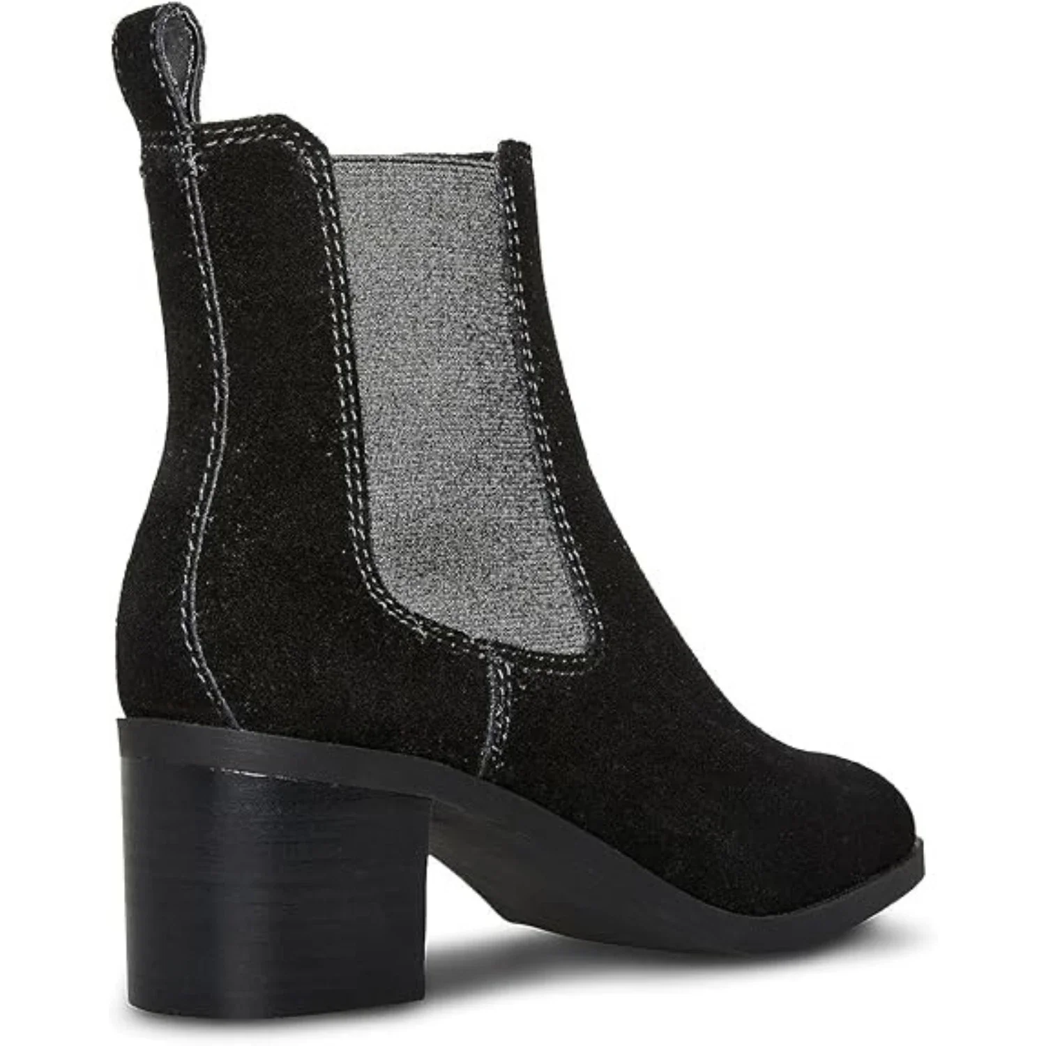 Steve Madden Rockwell Boots Women's Black Suede Block Heel Bootie HTAT406 - Image 6