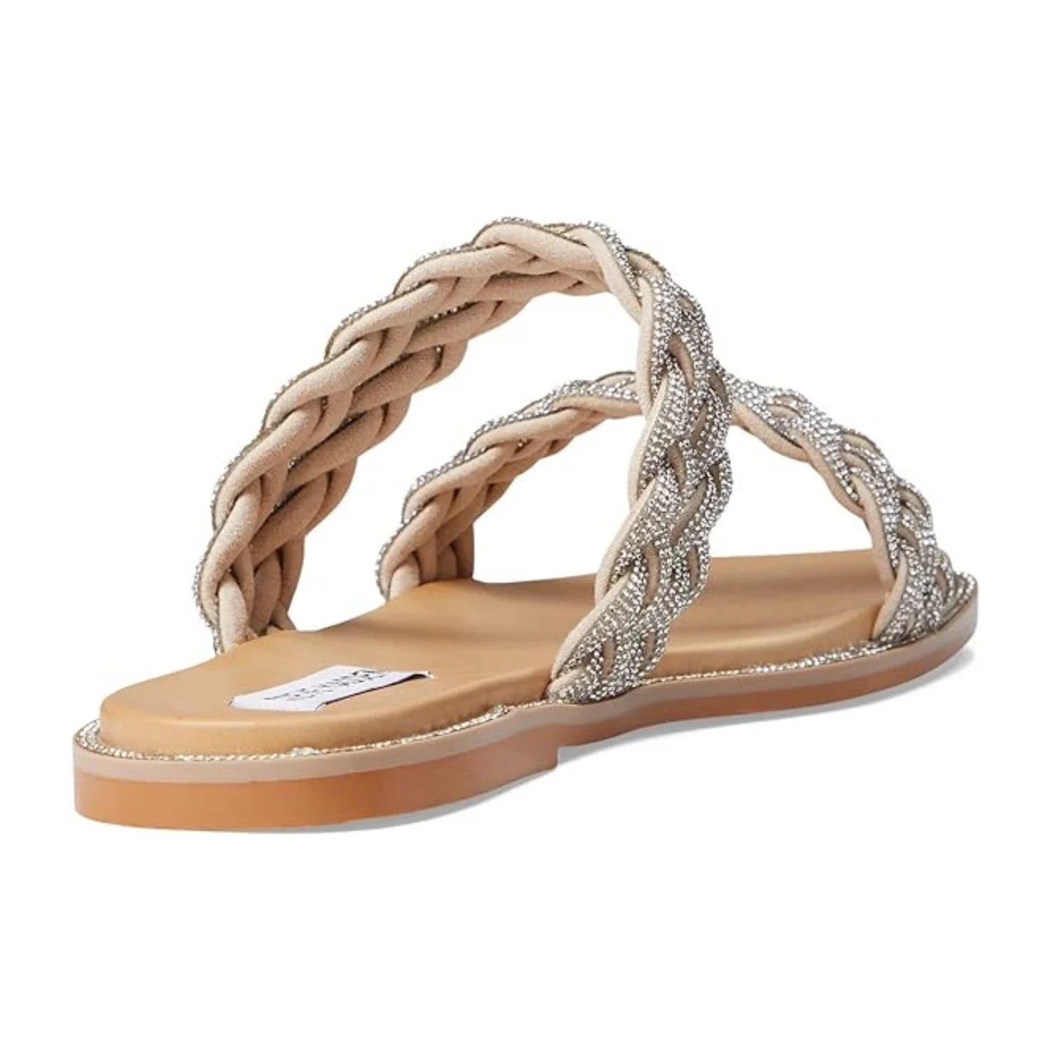 Steve Madden Varen Sandals Womens Silver Square Toe Slip On Slide HTAT408 - Image 3