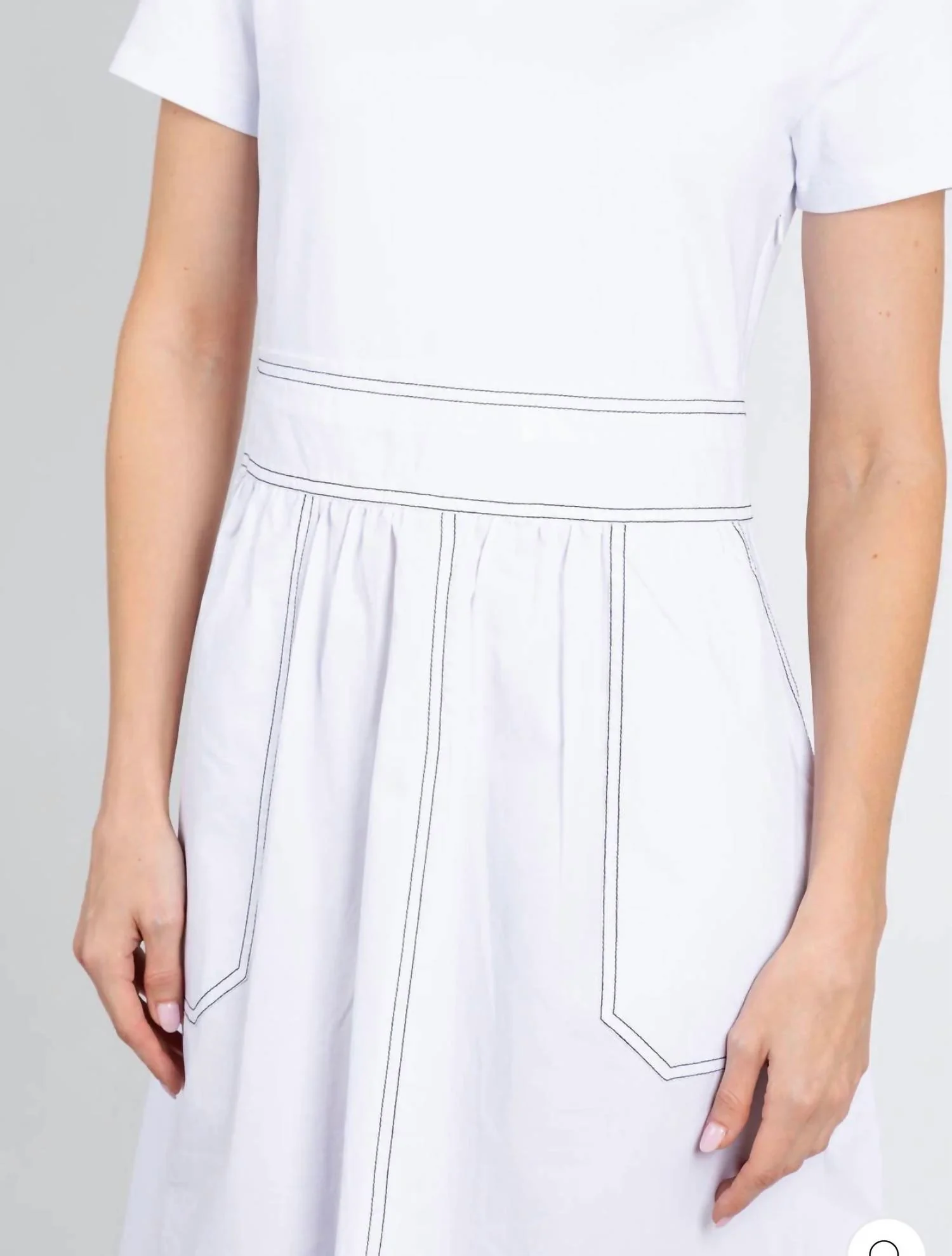 Stitch Dress In White - Image 3