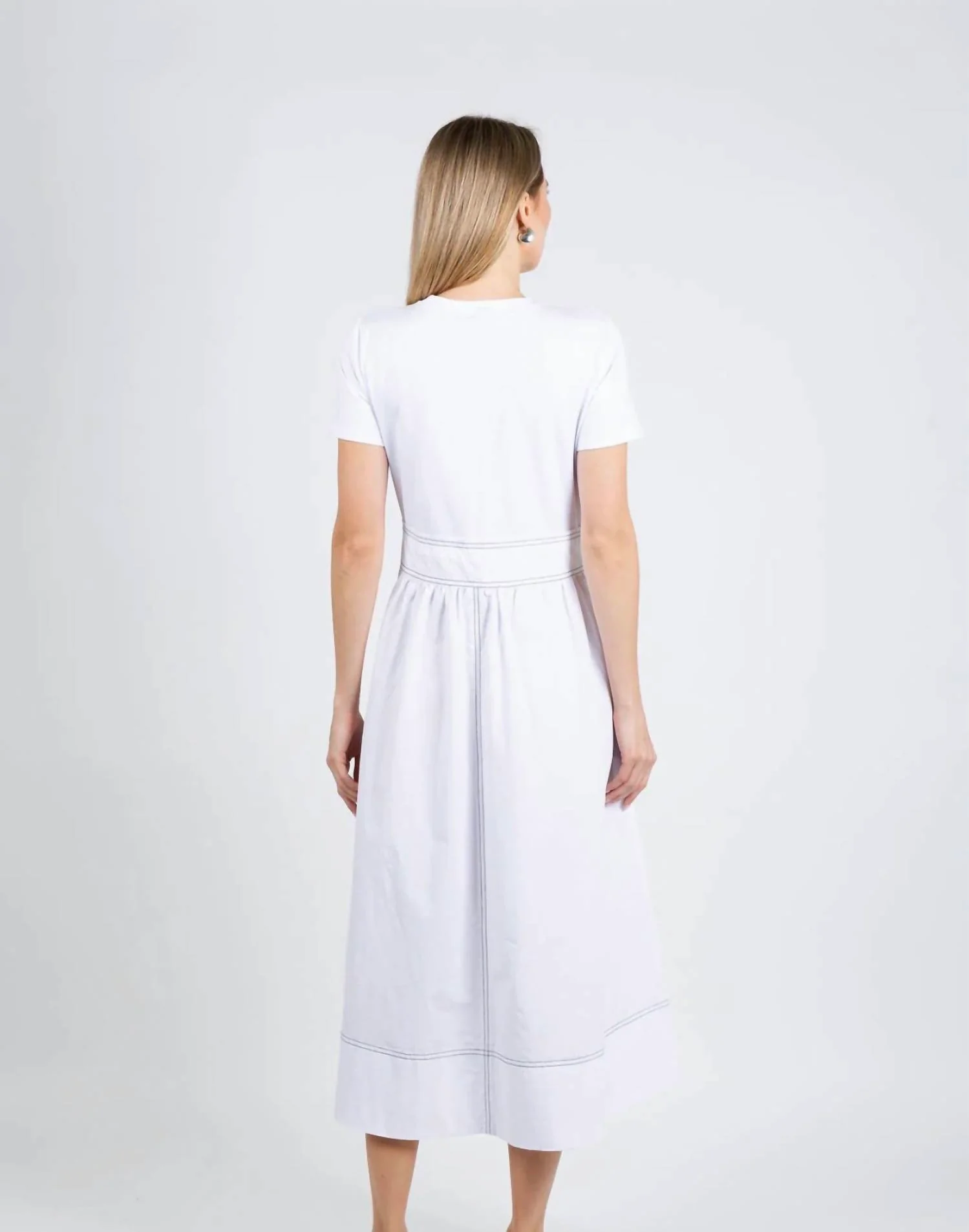 Stitch Dress In White - Image 4