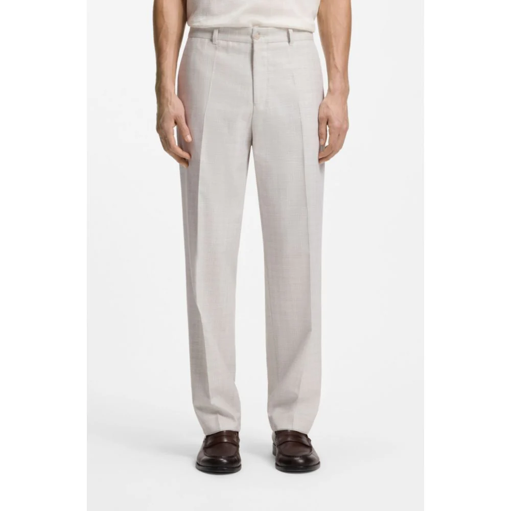 Straight-fit pants in virgin wool and cotton - Image 3