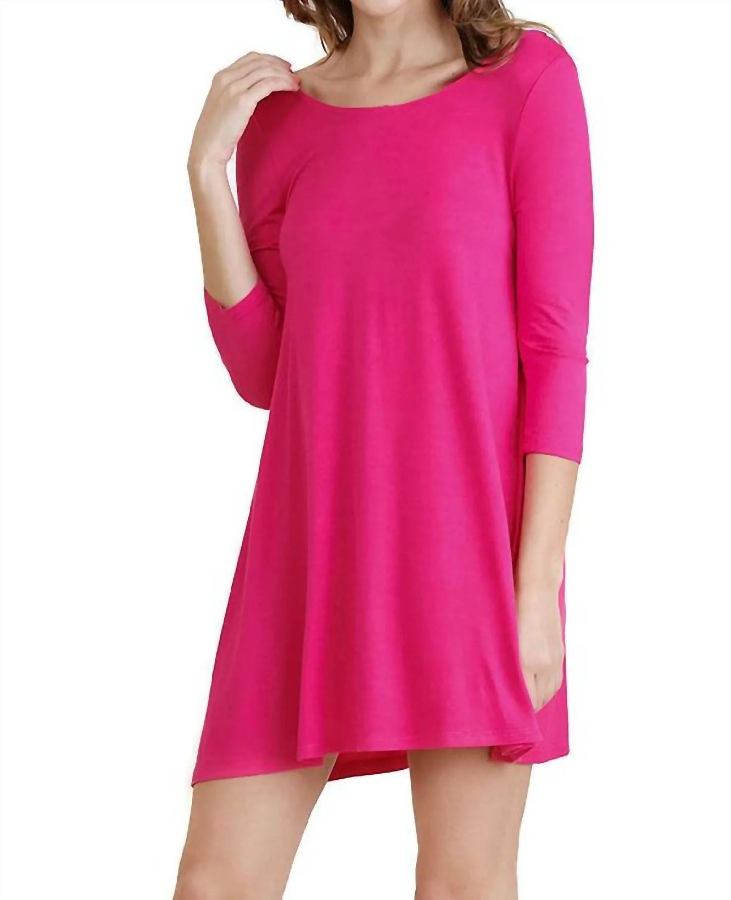Strappy Back Detail Dress In Fuchsia