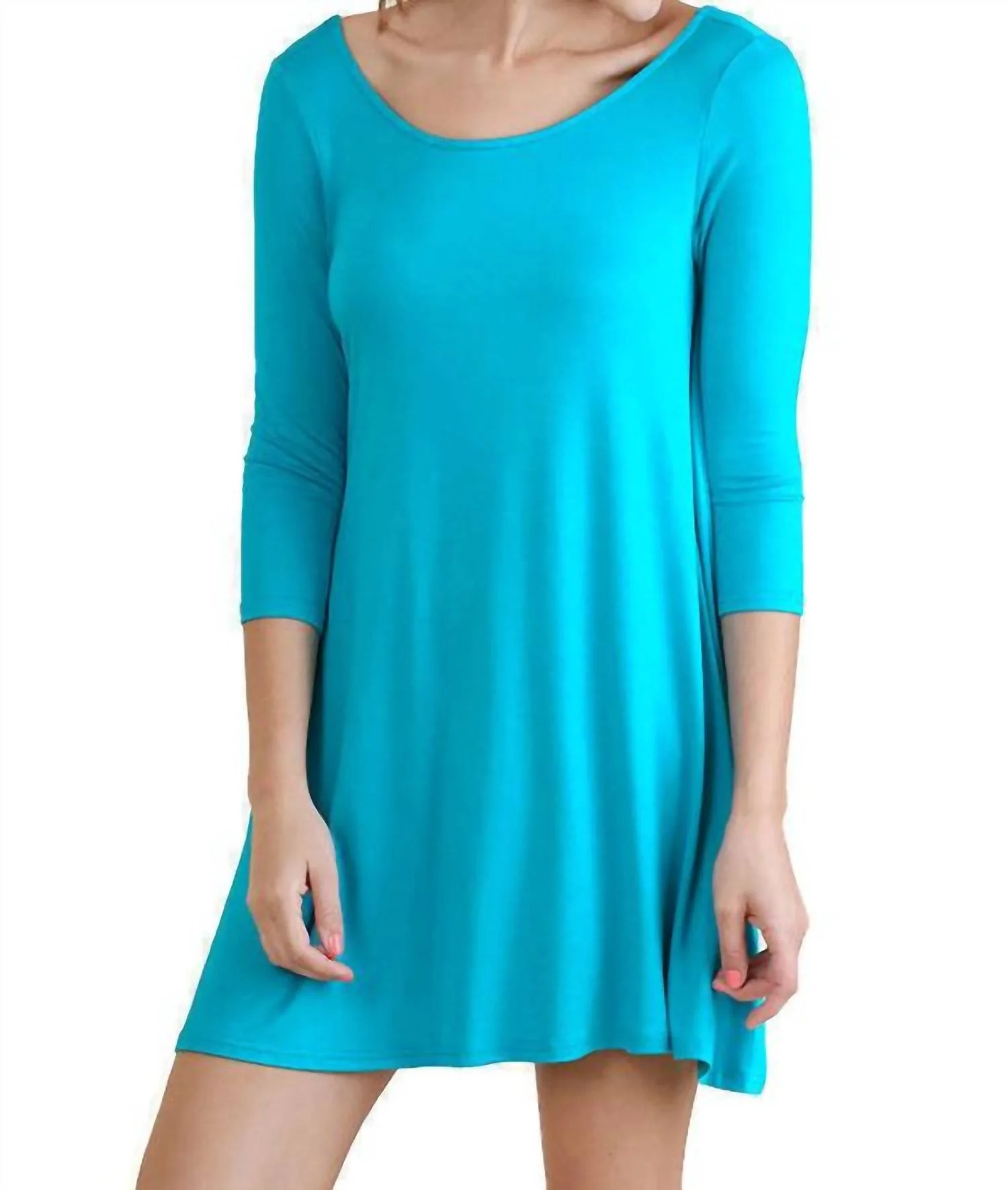 Strappy Back Detail Dress In Turquoise