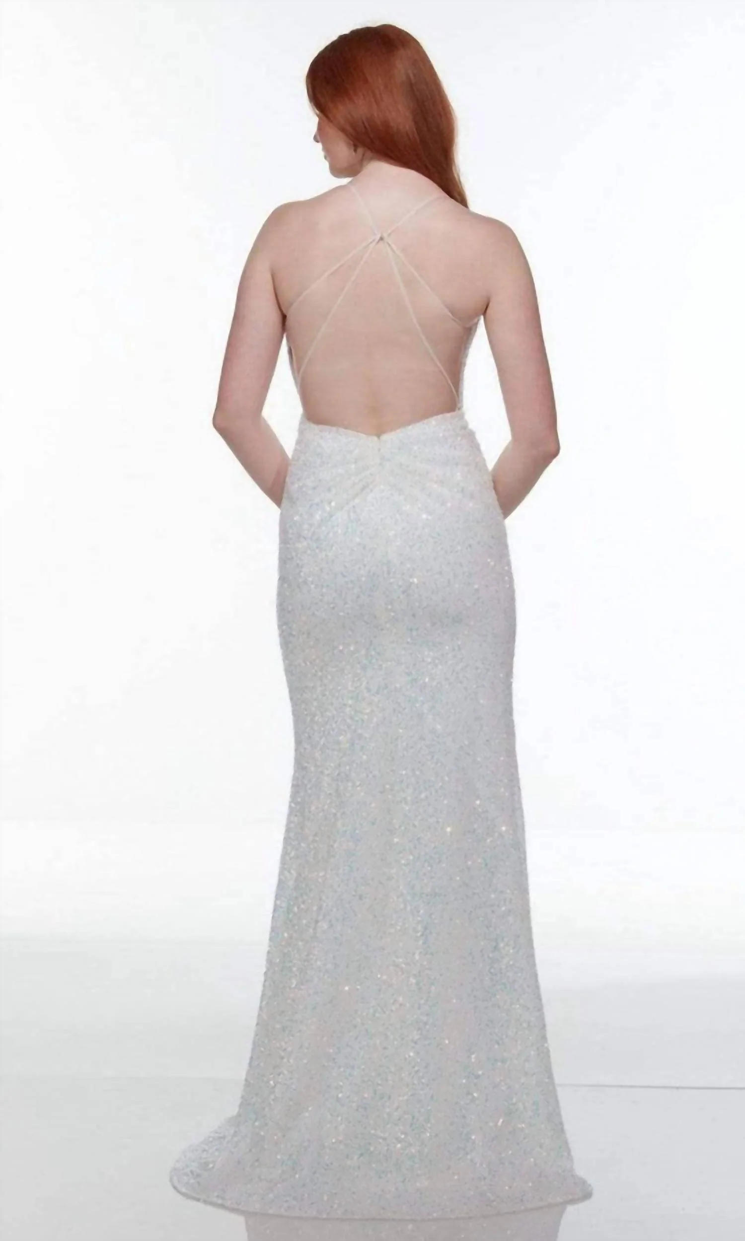 Strappy Back Sequin Prom Gown In Magic Opal - Image 2