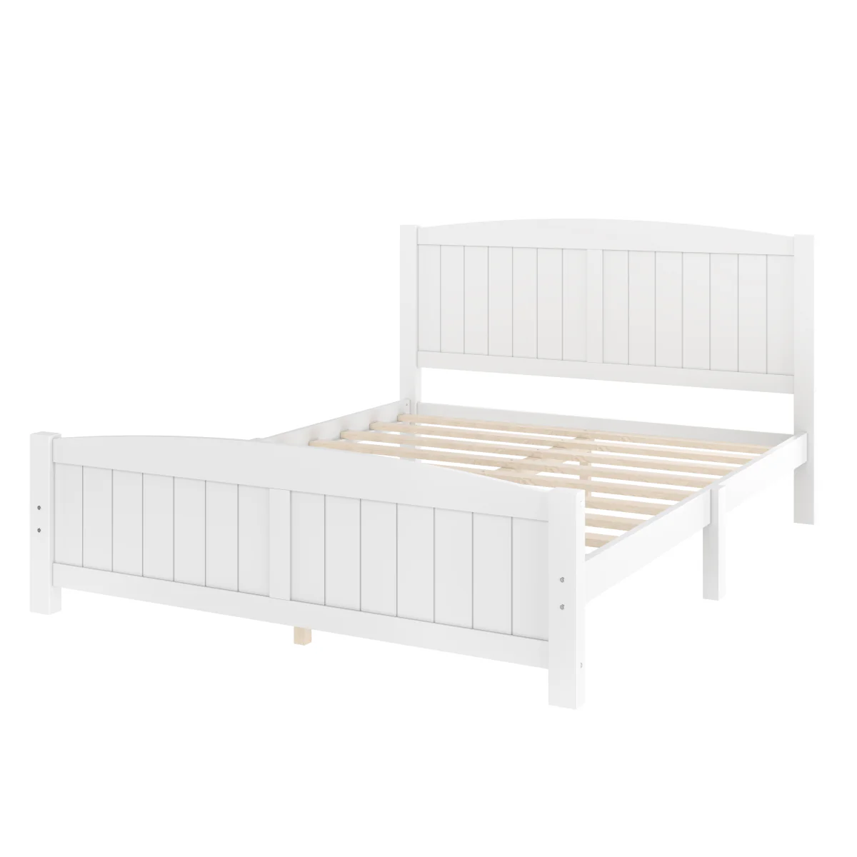 Streamdale Queen Size Solid Wood Platform Bed, No Box Spring Needed, White - Image 3