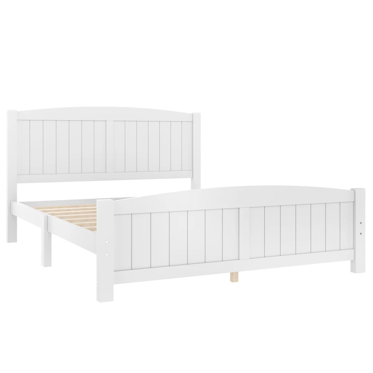 Streamdale Queen Size Solid Wood Platform Bed, No Box Spring Needed, White - Image 6