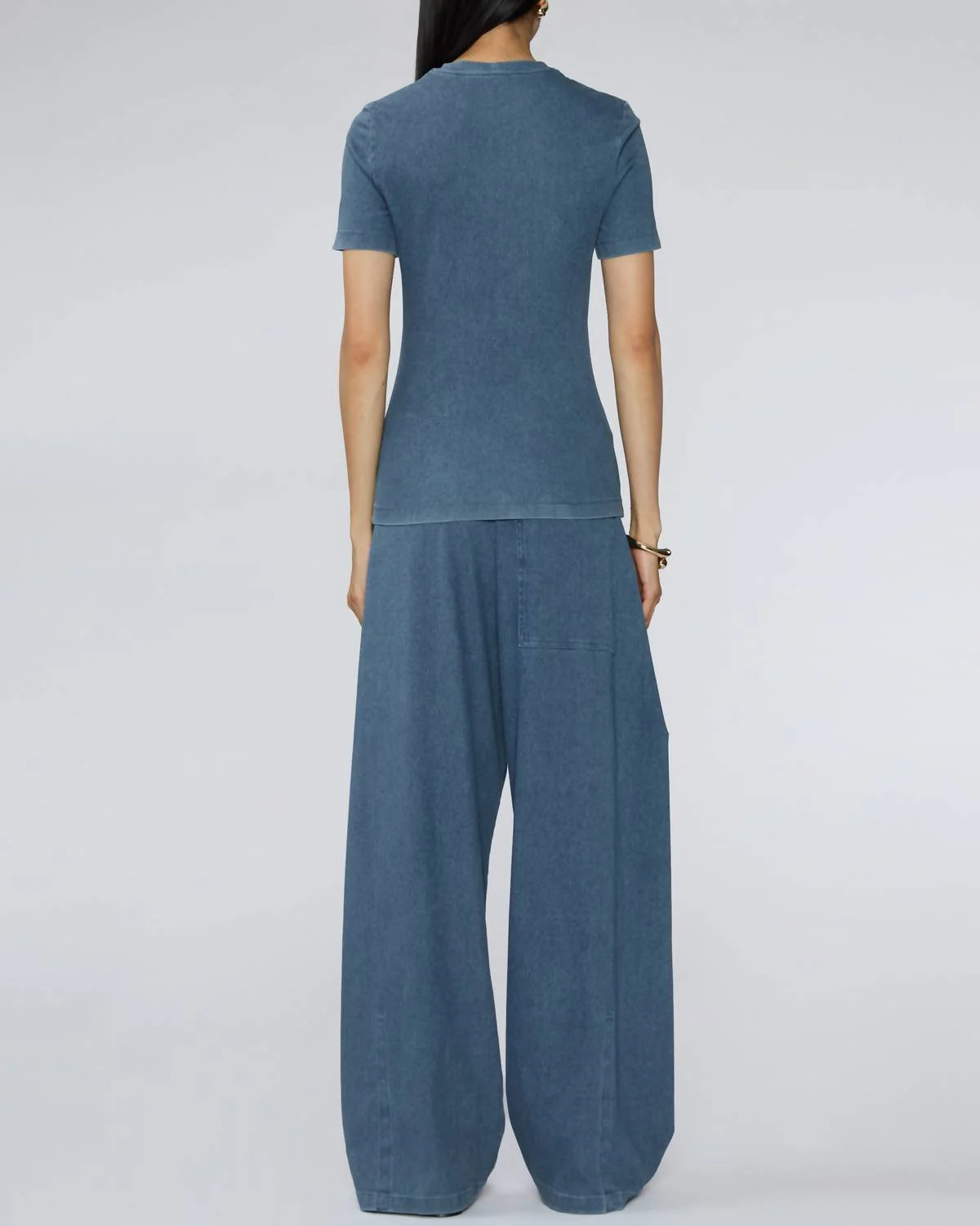 Stretch Denim Baby Tee In Classic Wash - Image 2