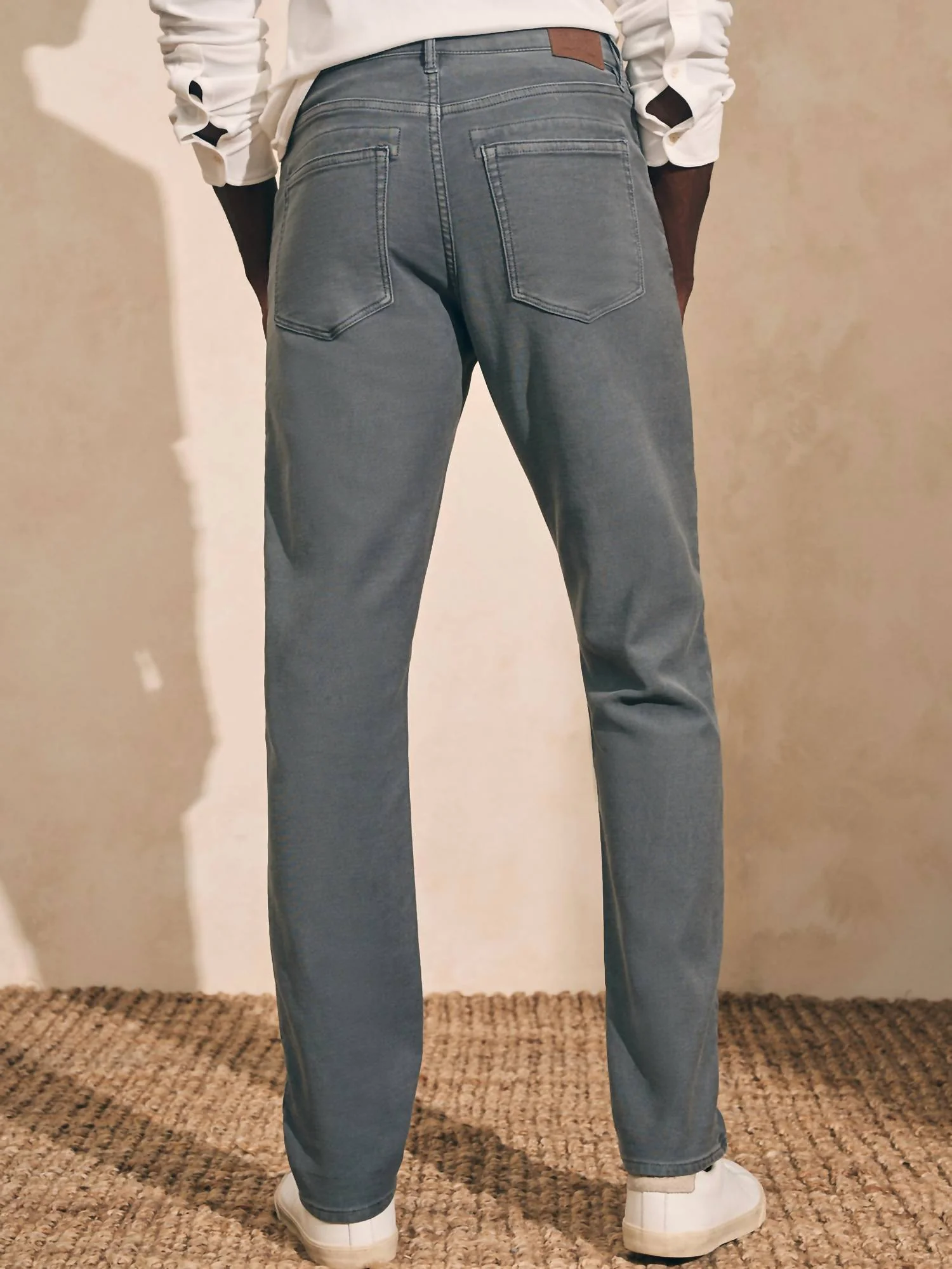 Stretch Terry 5-Pocket Pants In Slate - Image 3